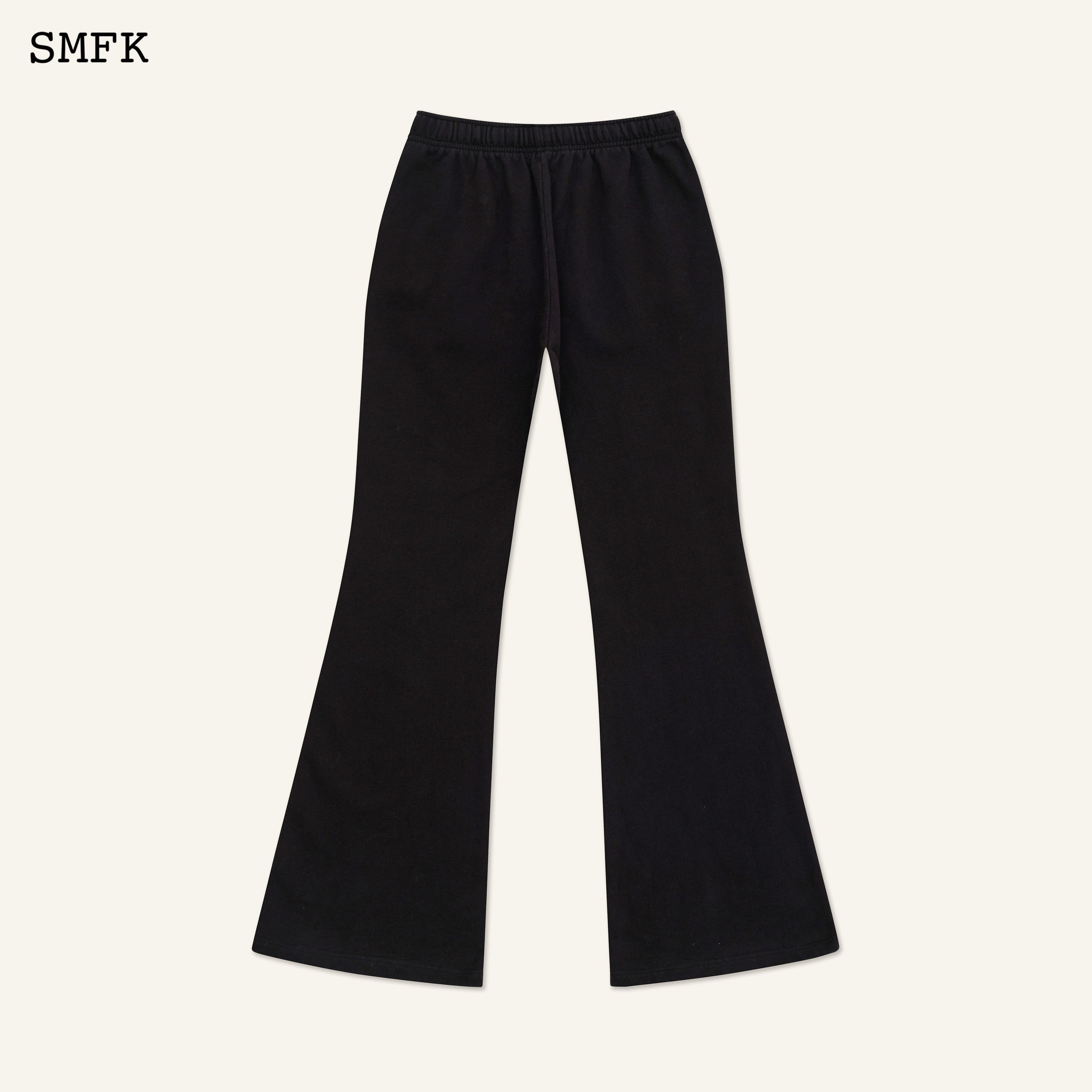 Compass Cross Classic Flared Sweatpants Black - SMFK Official