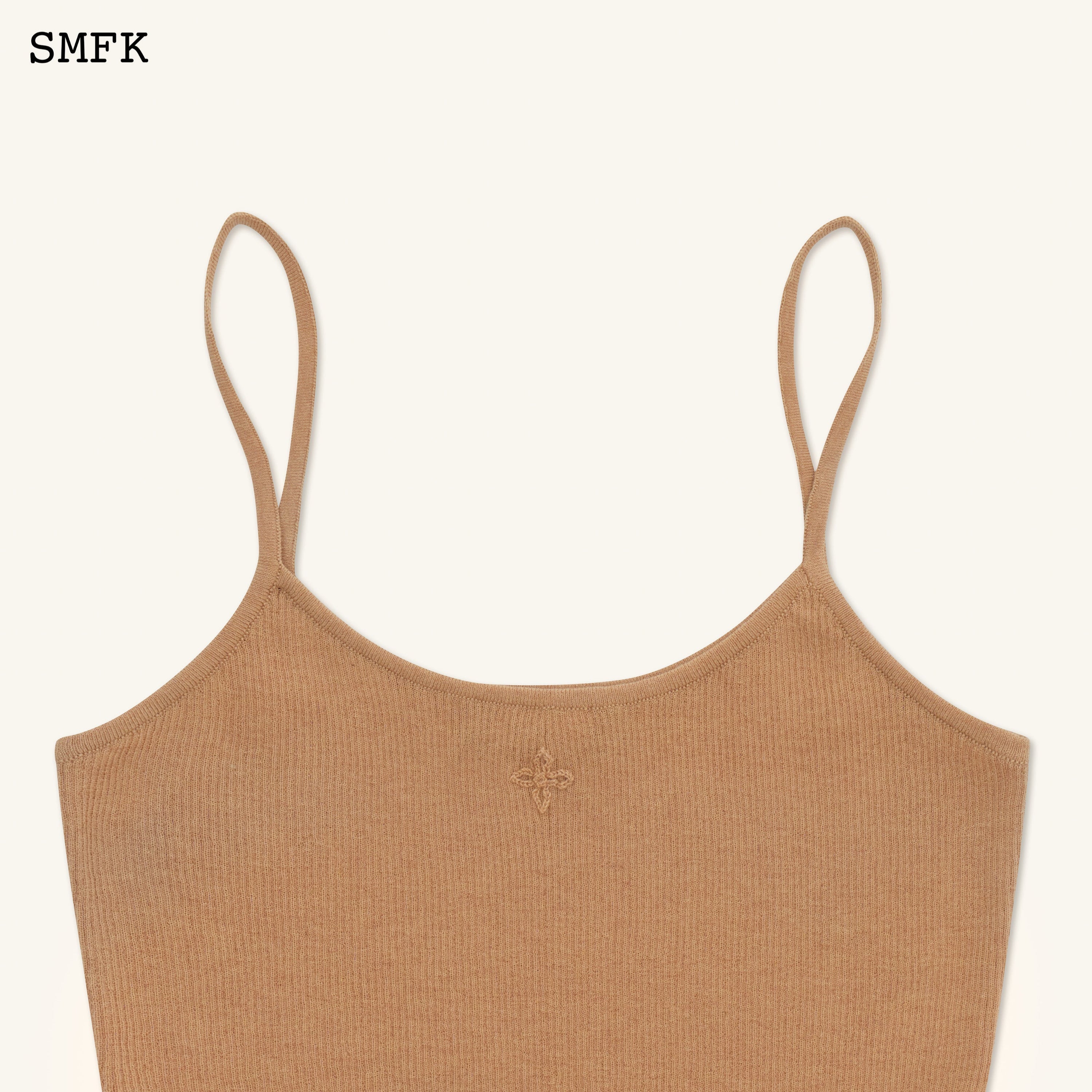 Compass Cross Classic Knitted Ultra Short Vest Top Nude - SMFK Official