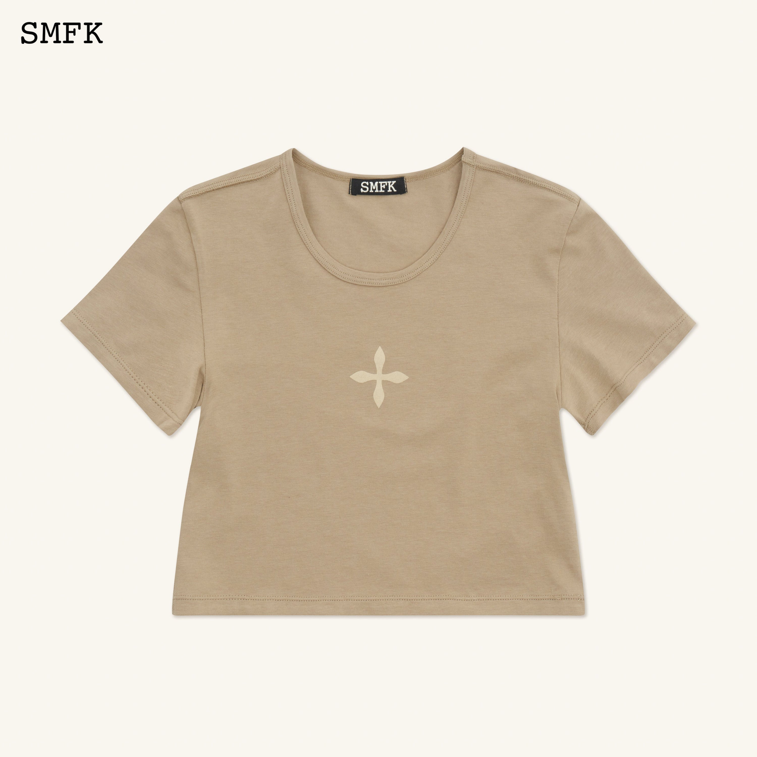 Compass Cross Classic Sporty Tights Tee In Khaki - SMFK Official