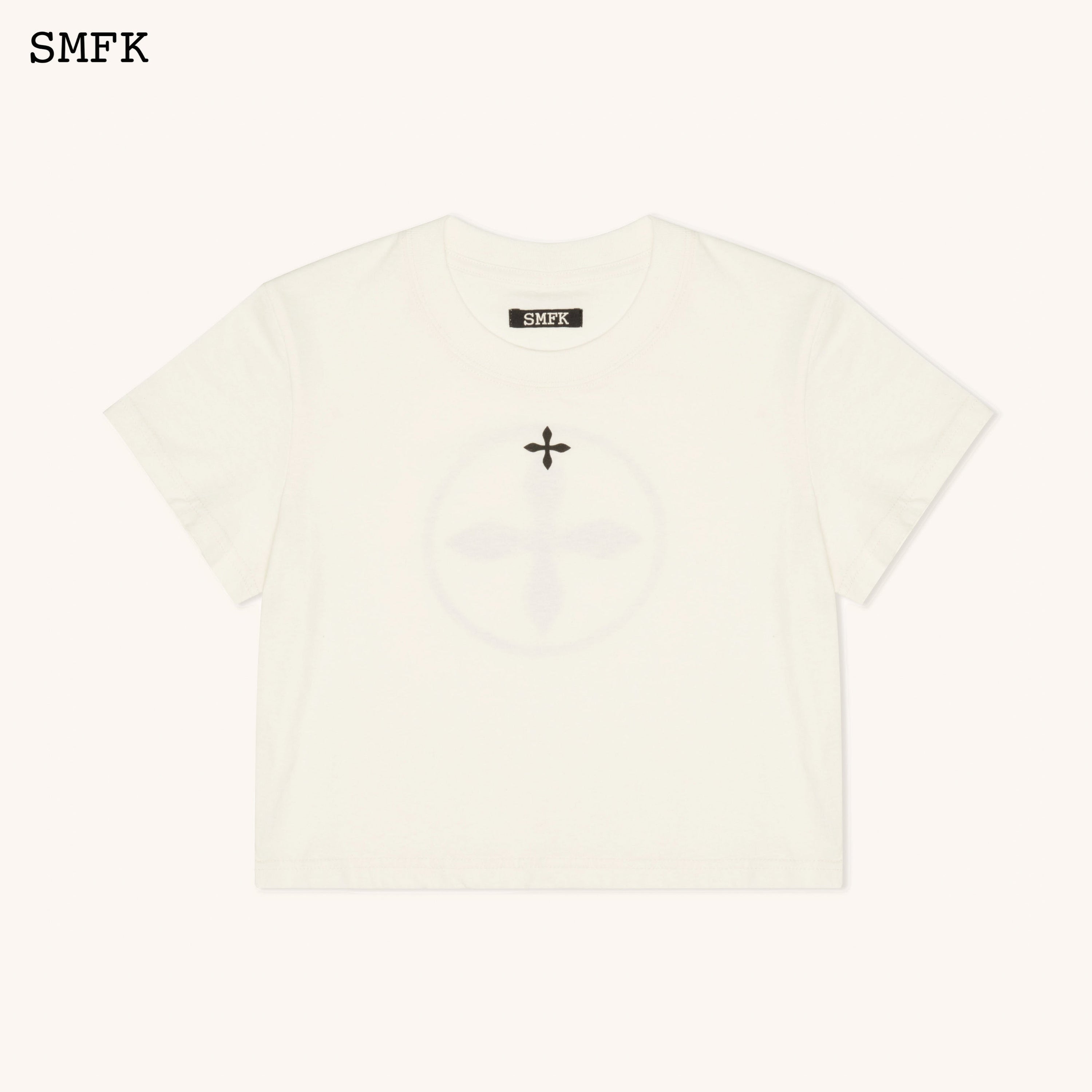 Compass Cross Slim-Fit Tee In White - SMFK Official