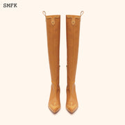 Compass Cross Wheat Leather over-the-knee Boots - SMFK Official