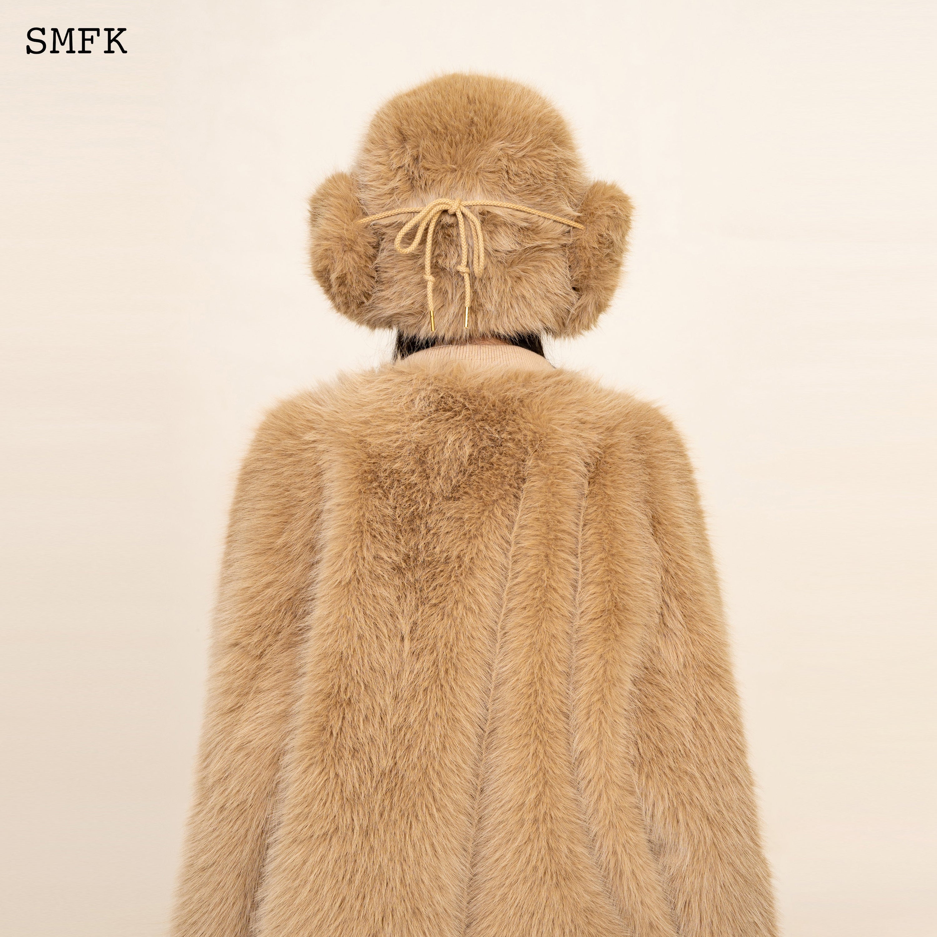 Compass Cross Winter Fur Hat In Wheat - SMFK Official