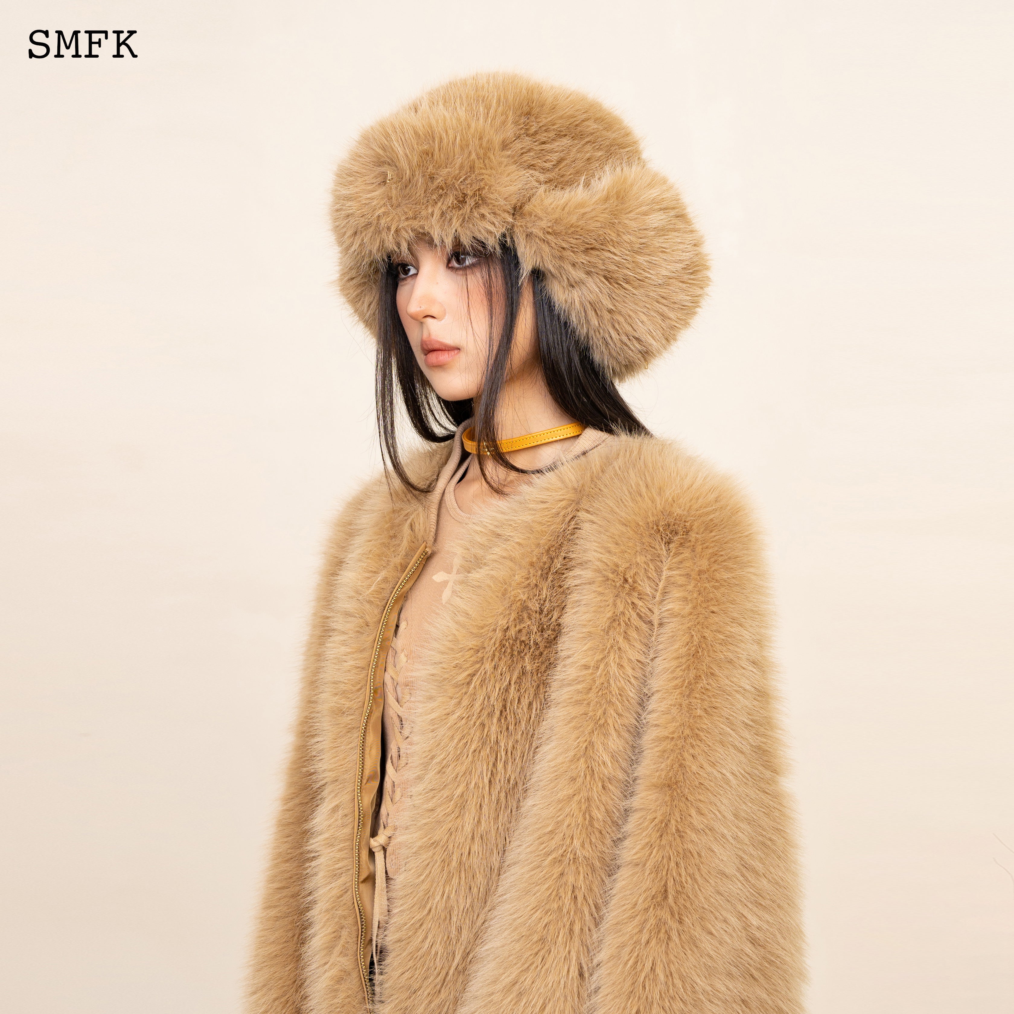 Compass Cross Winter Faux Fur Hat In Wheat – SMFK Official