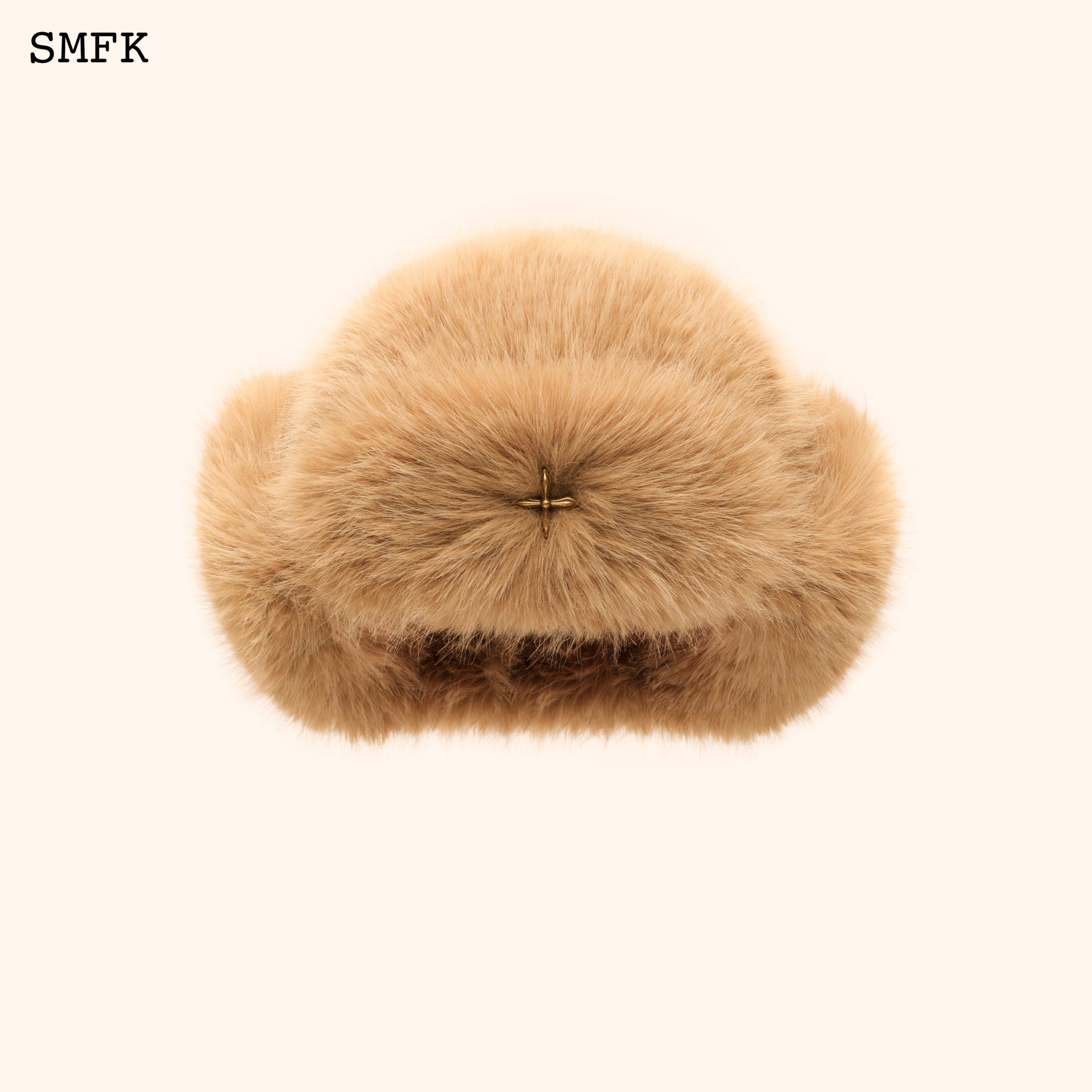 Compass Cross Winter Fur Hat In Wheat - SMFK Official