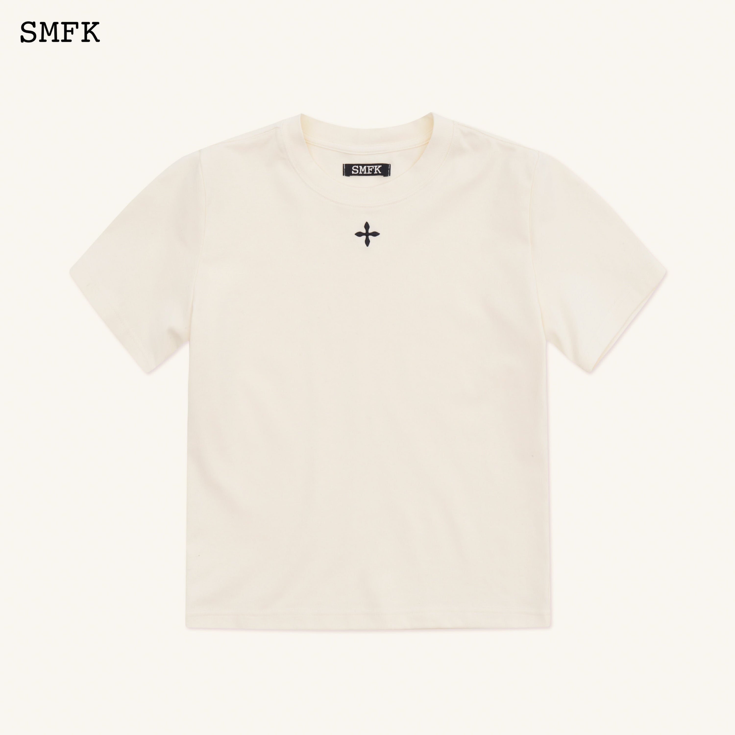 Compass Hug Slim-Fit Tee In White - SMFK Official