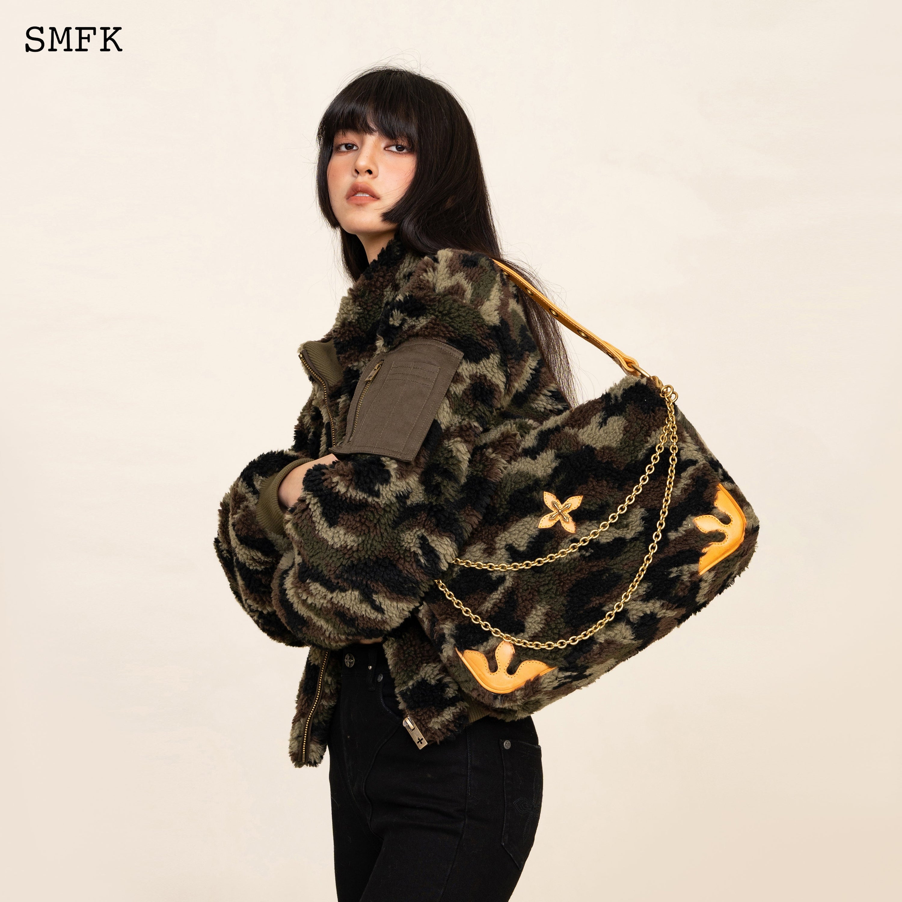 Compass Kitty Bag In Green Camouflage (Large) - SMFK Official