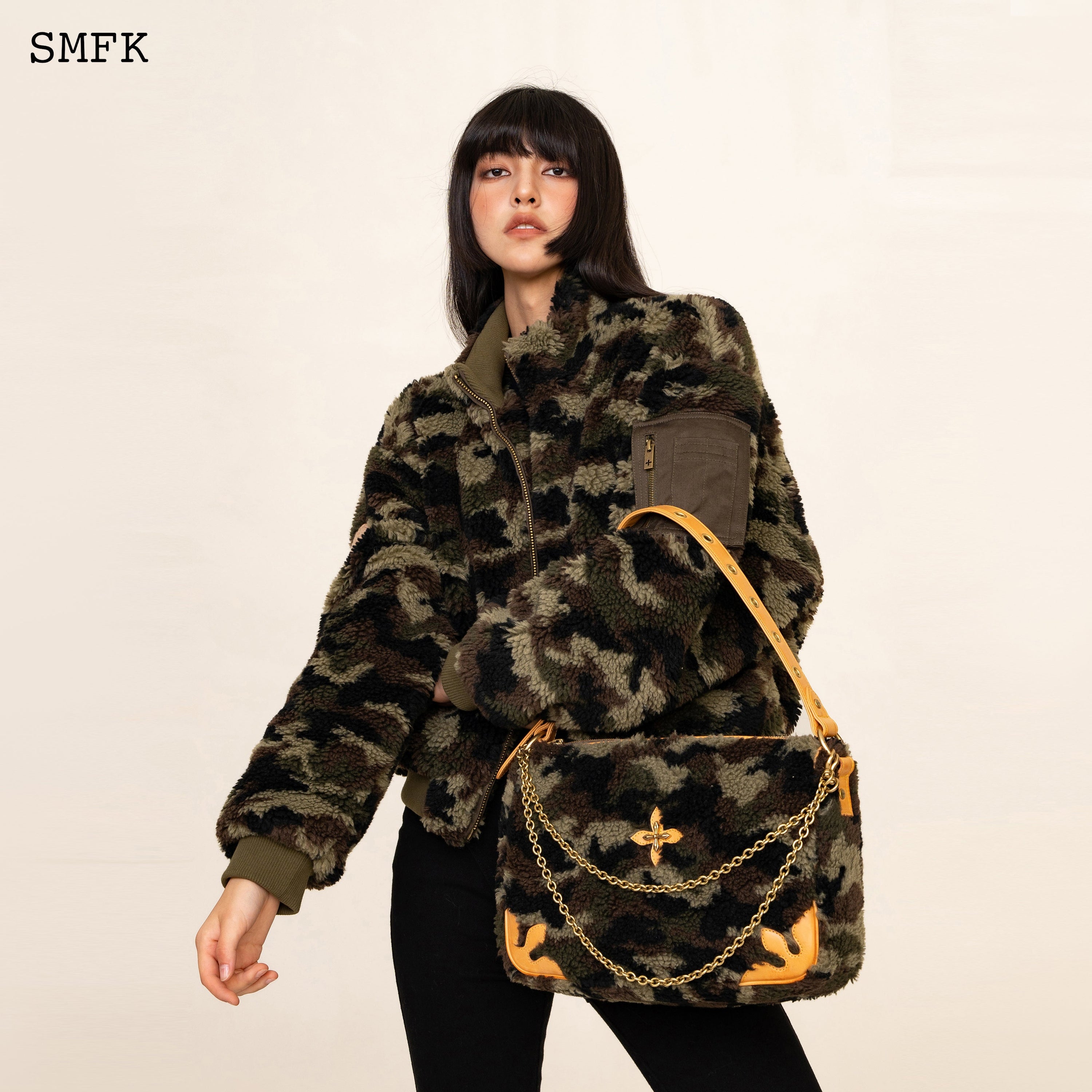 Compass Kitty Bag In Green Camouflage (Large) - SMFK Official