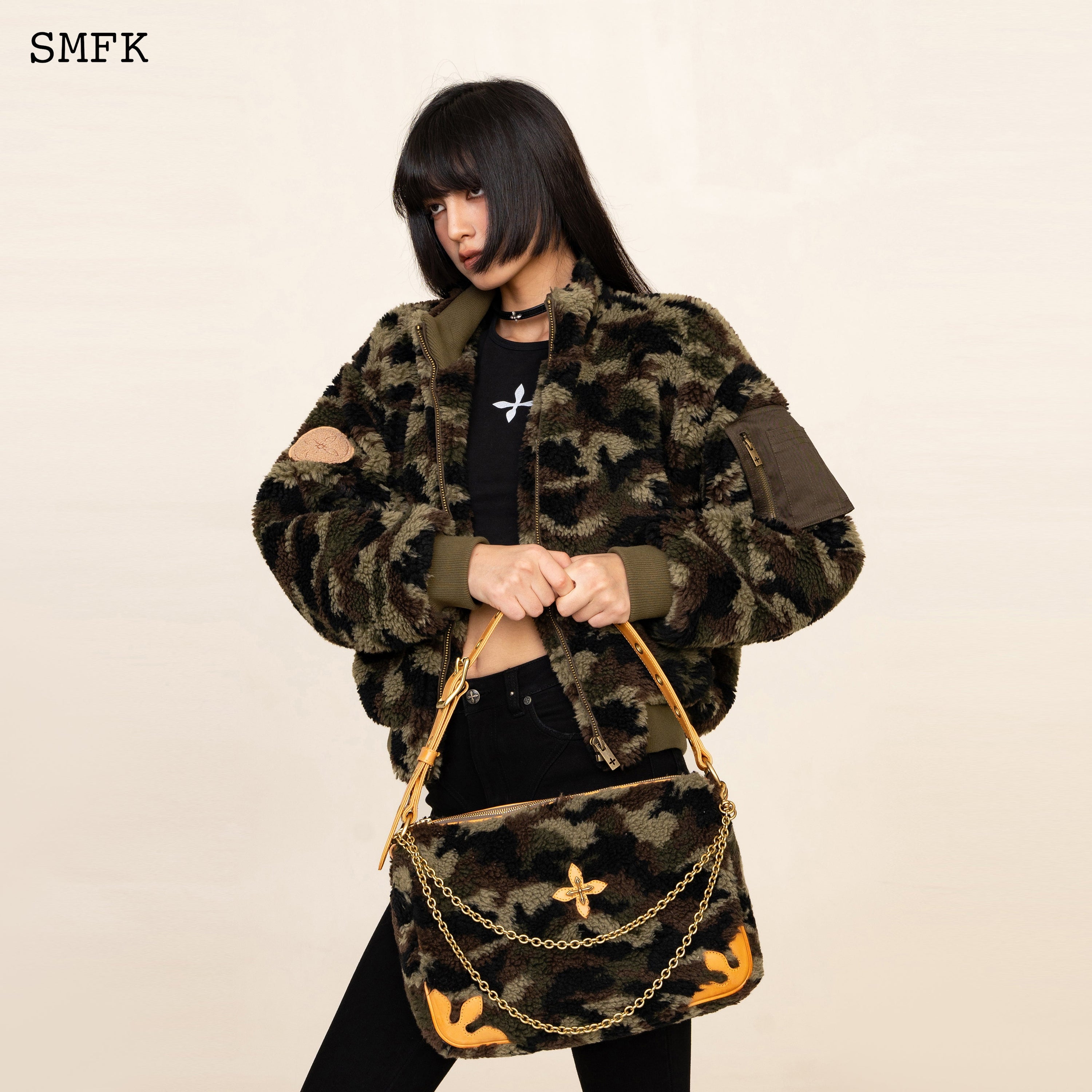 Compass Kitty Bag In Green Camouflage (Large) - SMFK Official