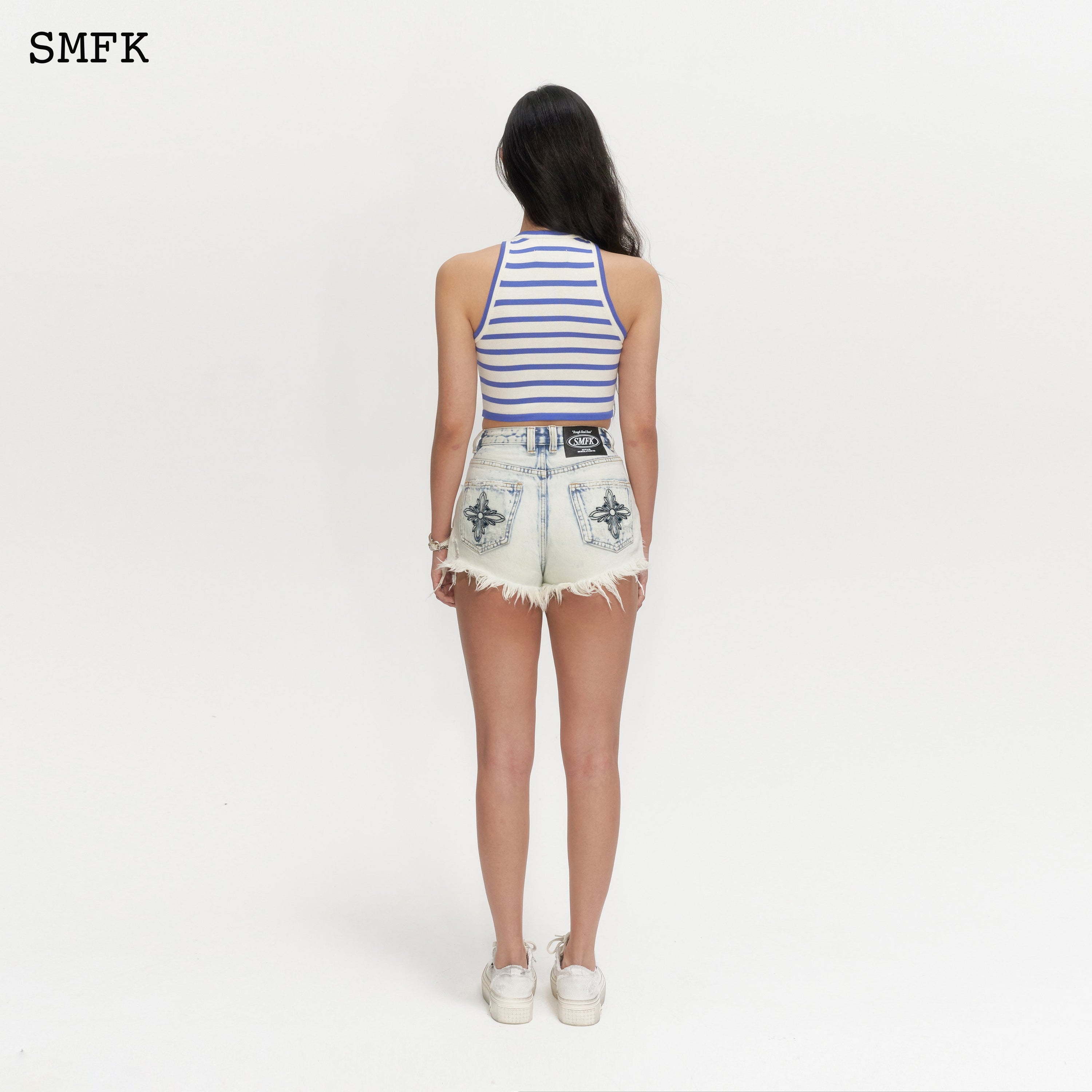 Compass Pima Cotton Blue Stripe Vest - SMFK Official