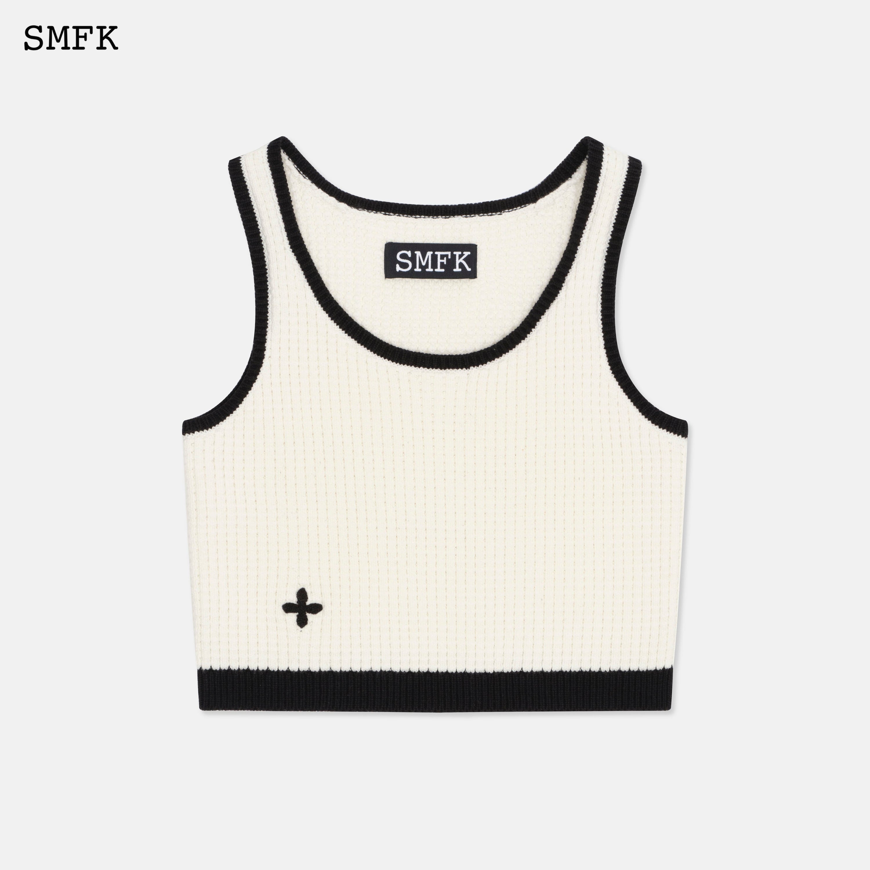 Compass Pixel Knitted White Vest - SMFK Official