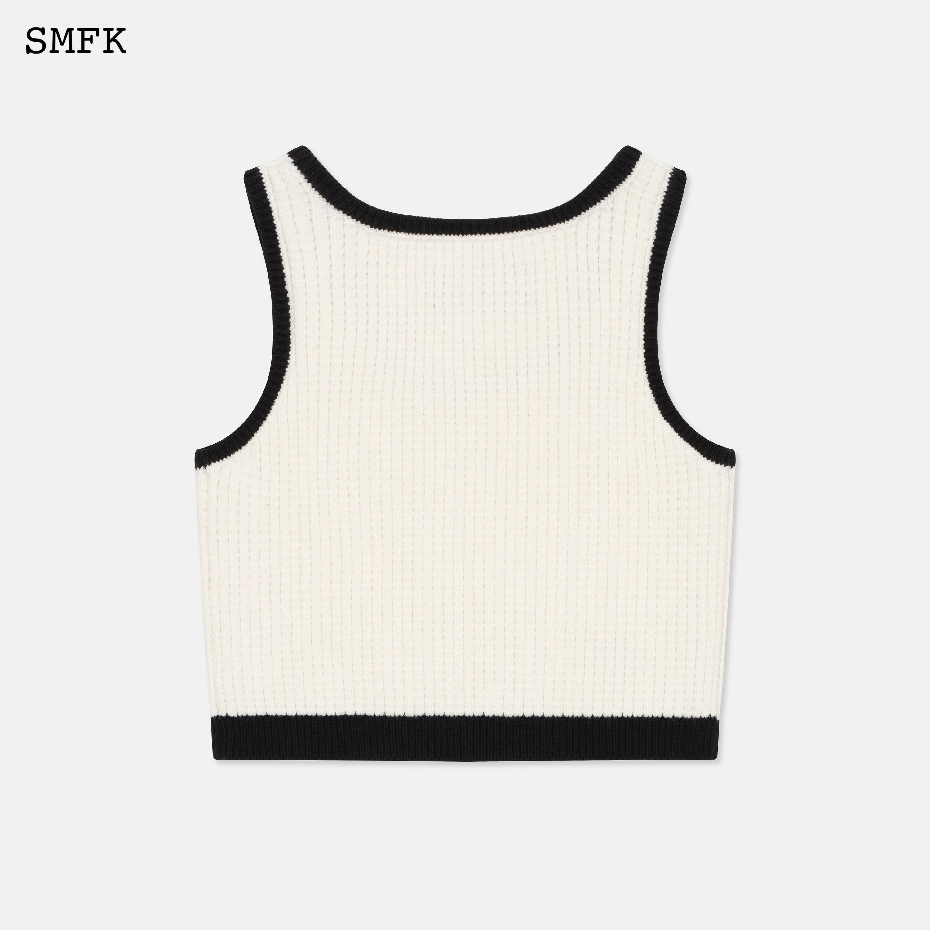 Compass Pixel Knitted White Vest - SMFK Official