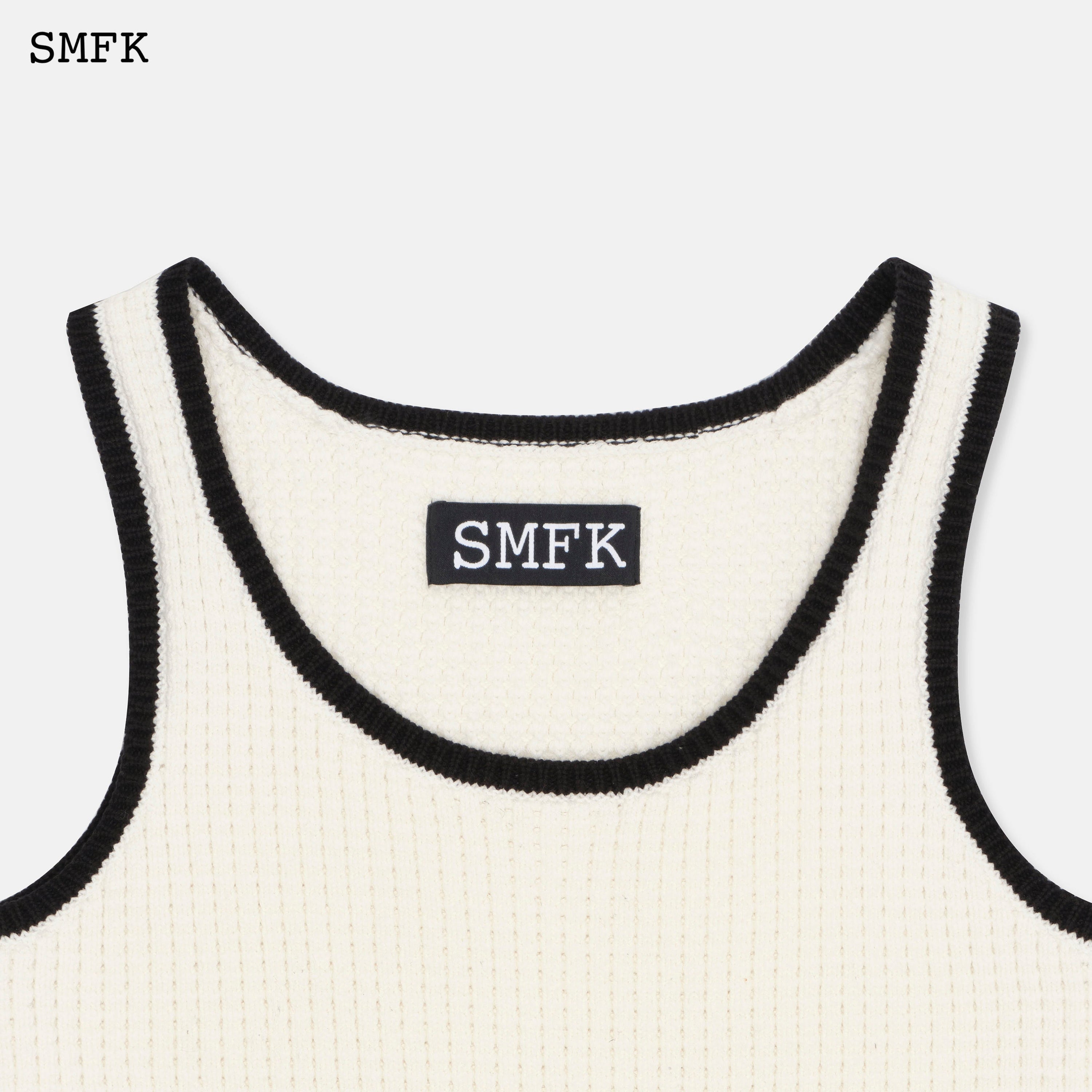 Compass Pixel Knitted White Vest - SMFK Official