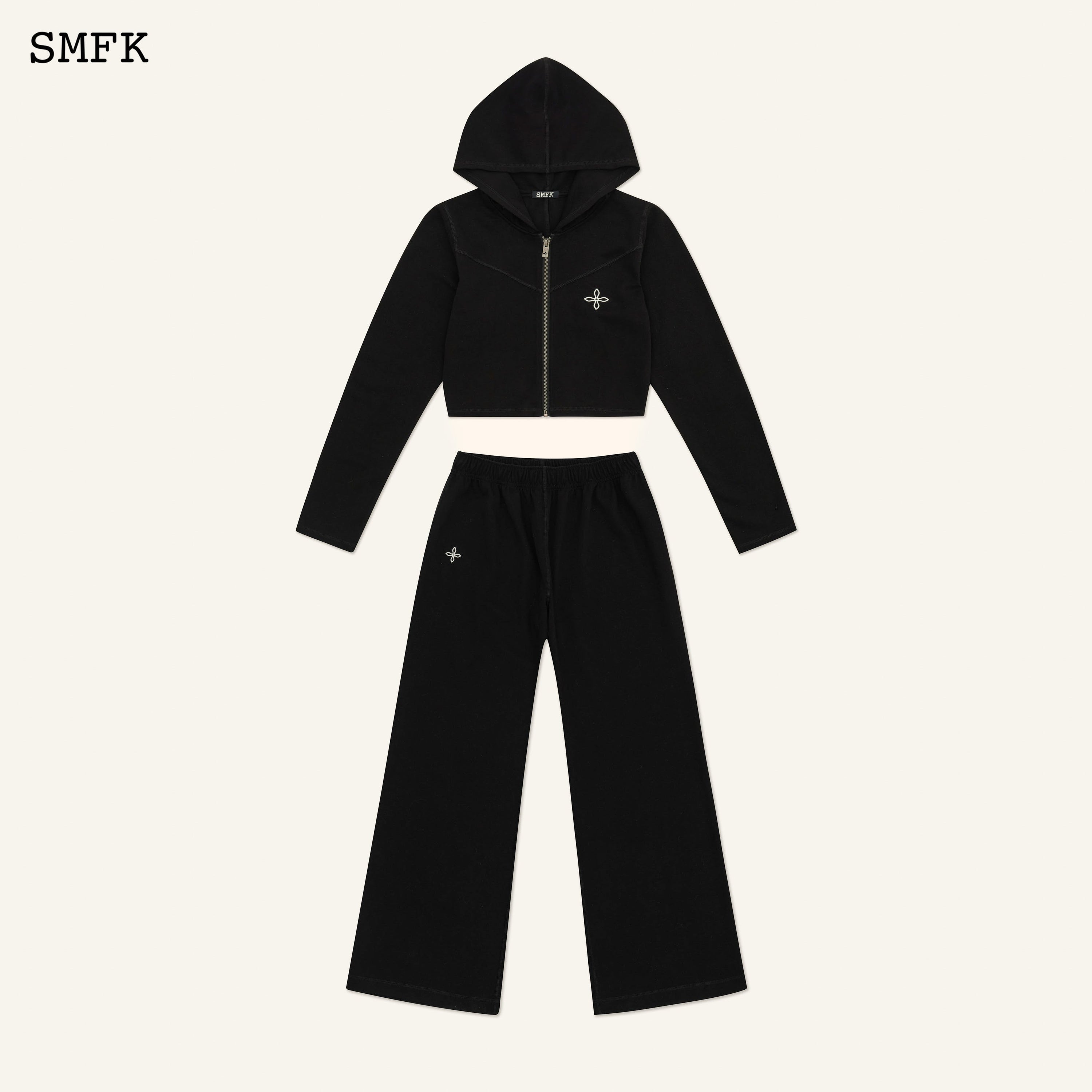 Compass Rove Jogging Sport Suit In Black - SMFK Official