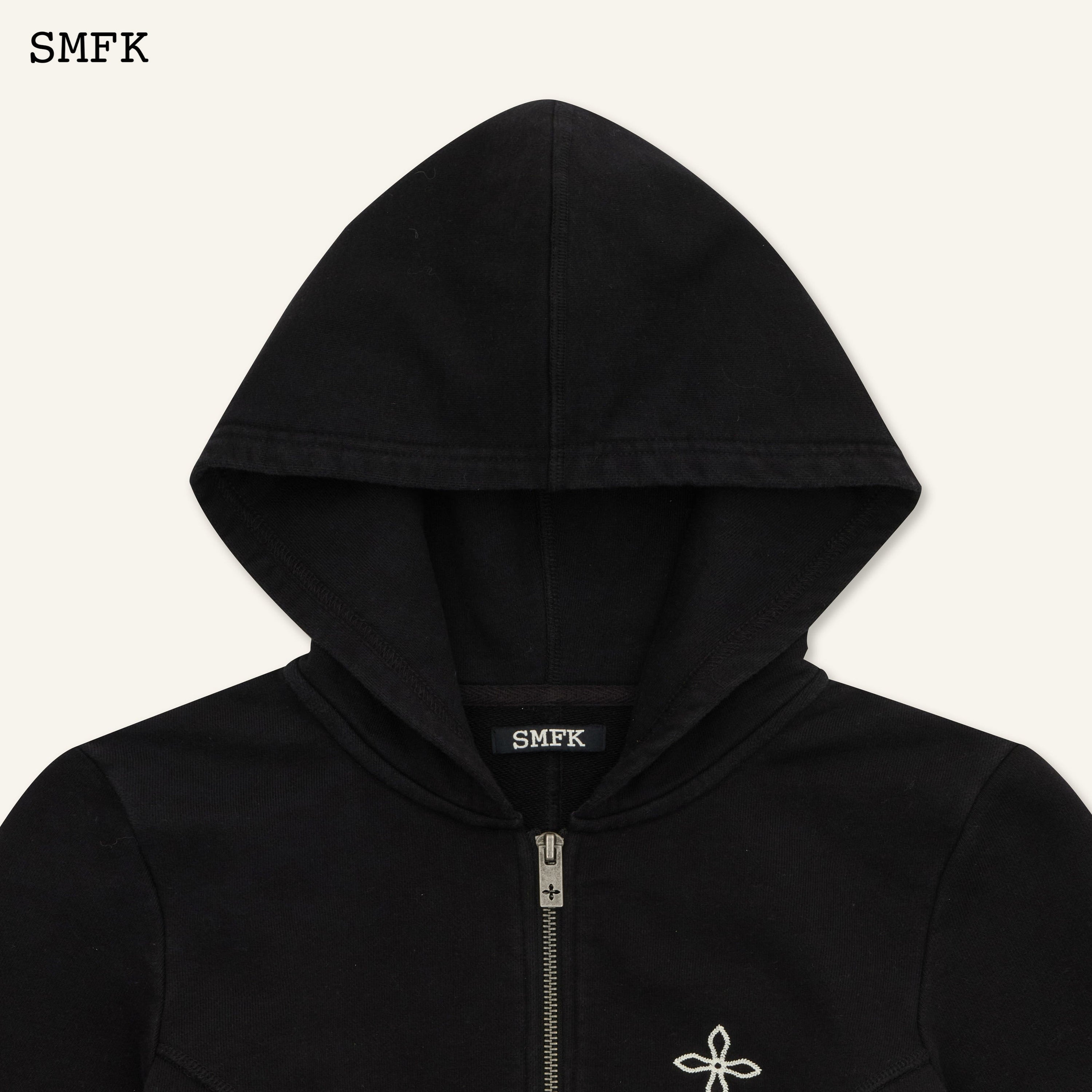 Compass Rove Stray Slim-Fit Hoodie In Black - SMFK Official