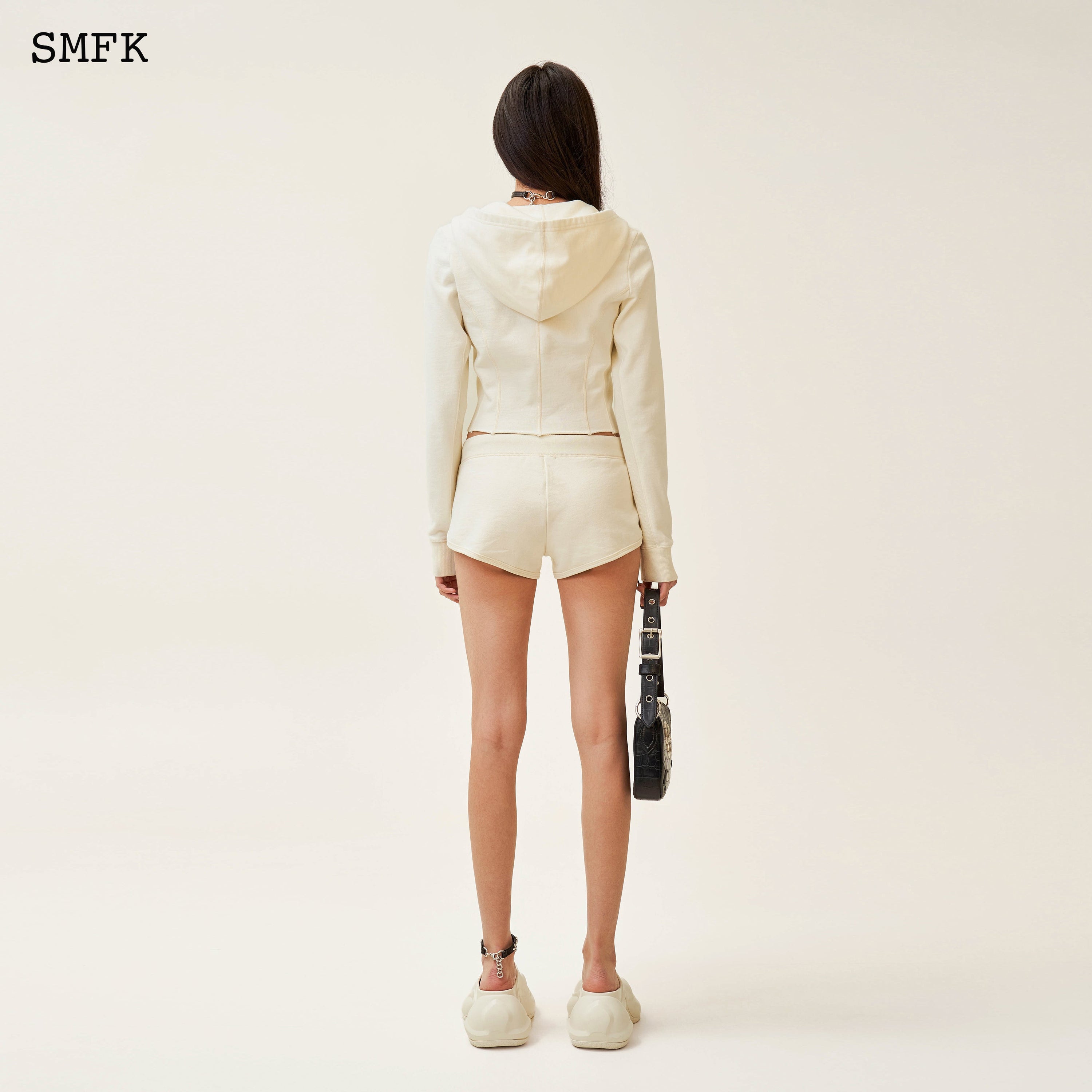 Compass Rove Stray Slim-Fit Hoodie In White - SMFK Official