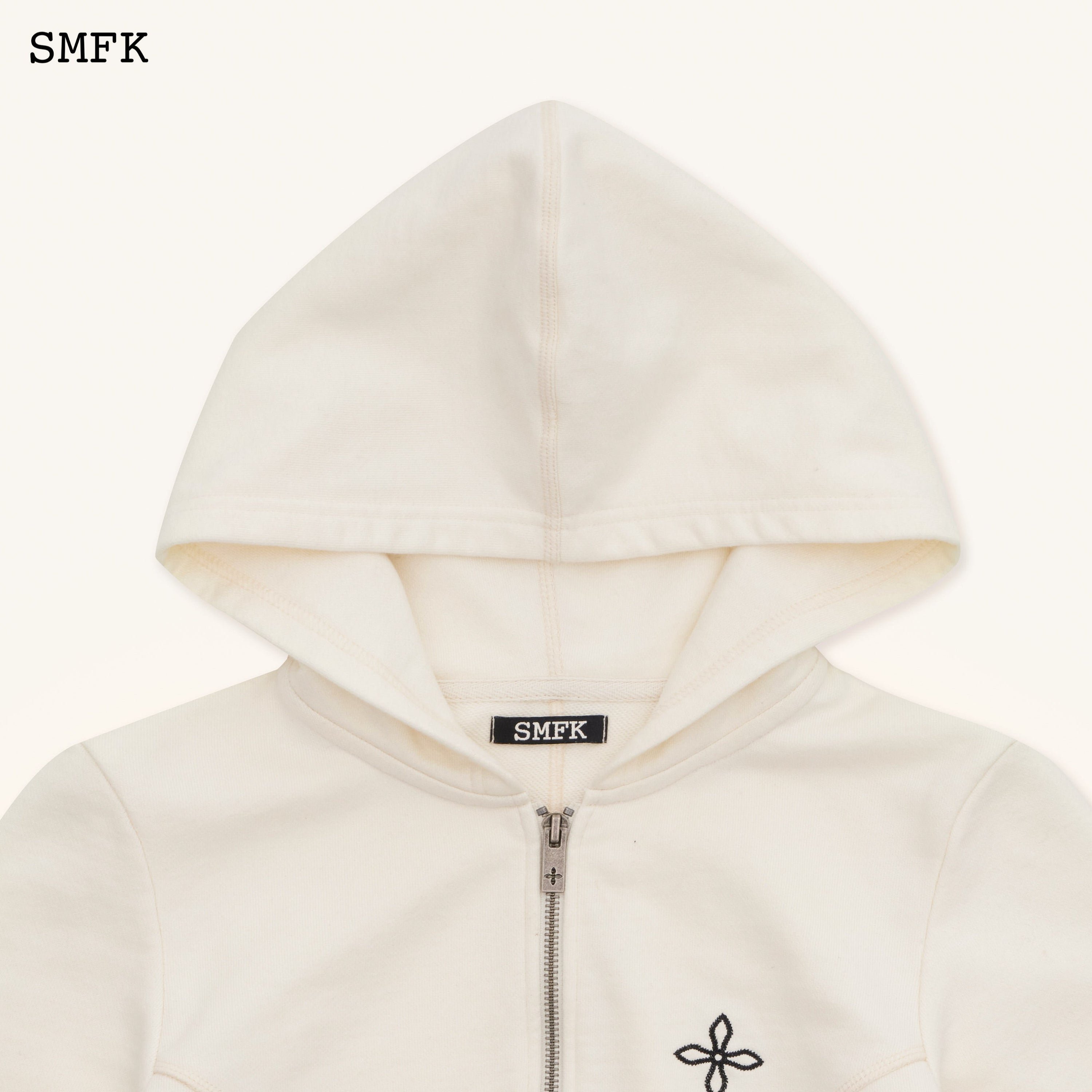 Compass Rove Stray Slim-Fit Hoodie In White - SMFK Official