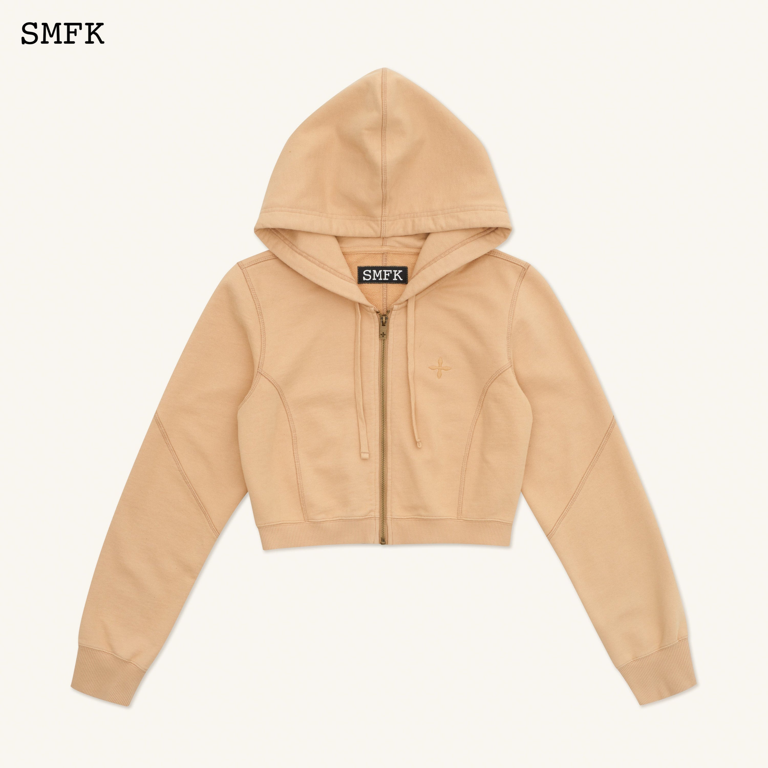 Compass Rush Short Sporty Hoodie In Sand - SMFK Official