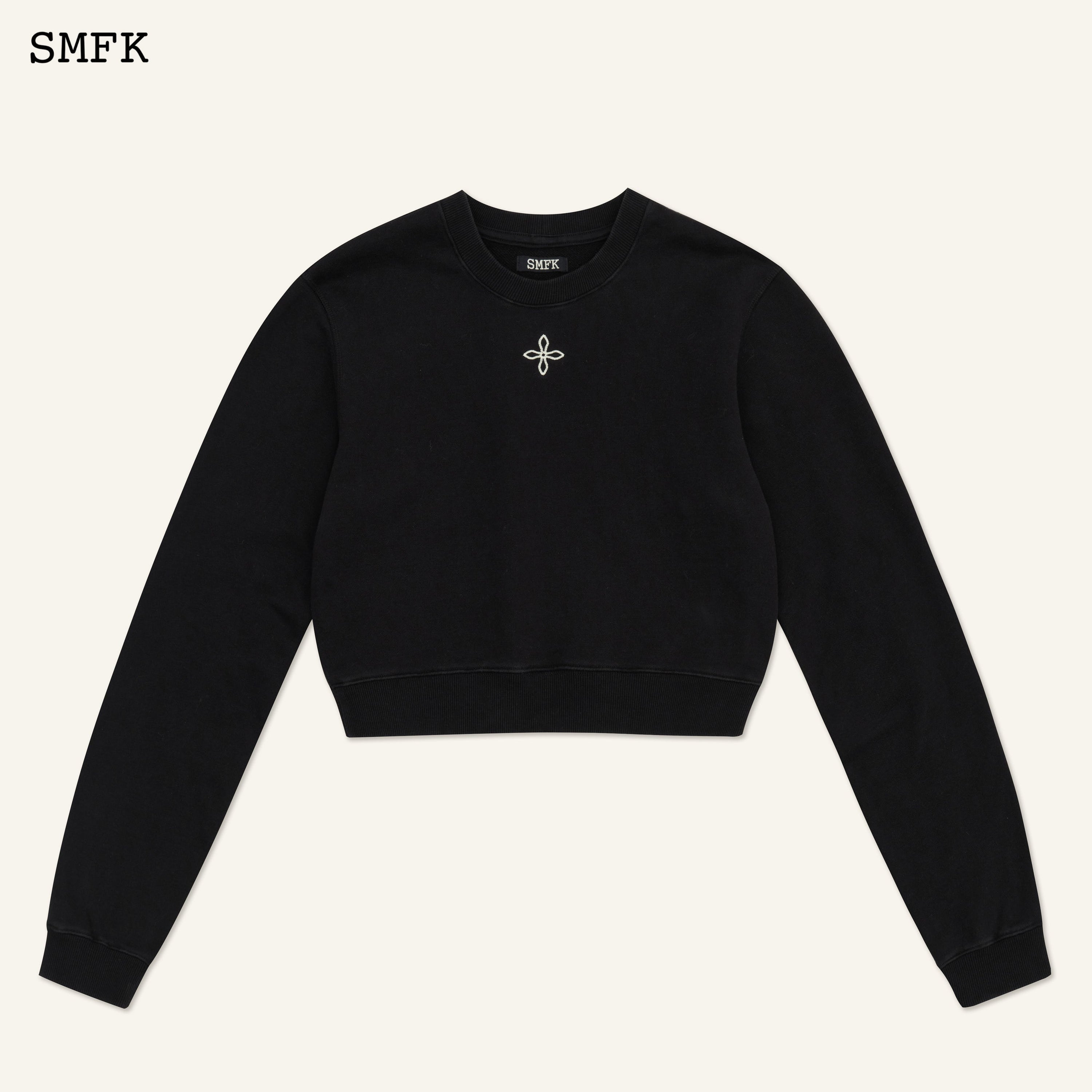 Compass Rush Slim Fit Sweatshirt Black - SMFK Official