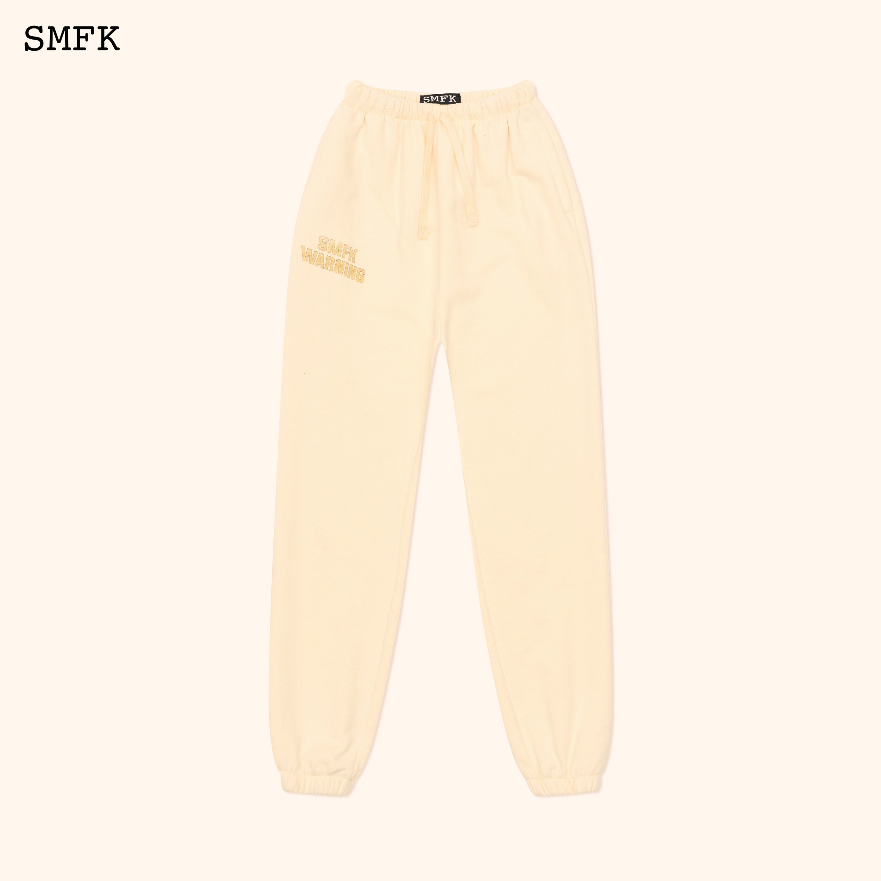 Compass Vintage College Jogging Pants In Cream - SMFK Official