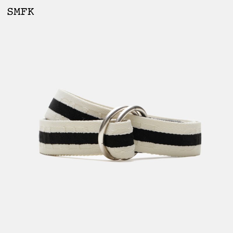 Compass White Striped Buckle Belt - SMFK Official