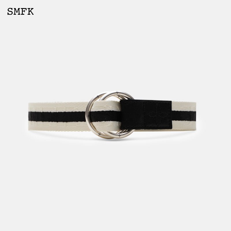 Compass White Striped Buckle Belt - SMFK Official