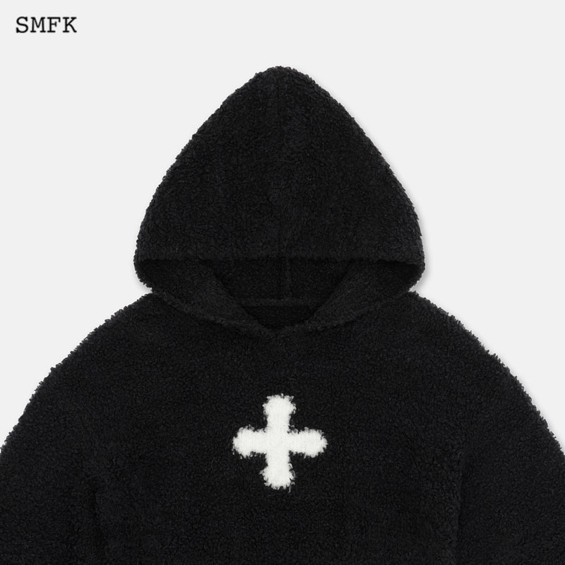 Compass wool knit short hoodie - SMFK Official