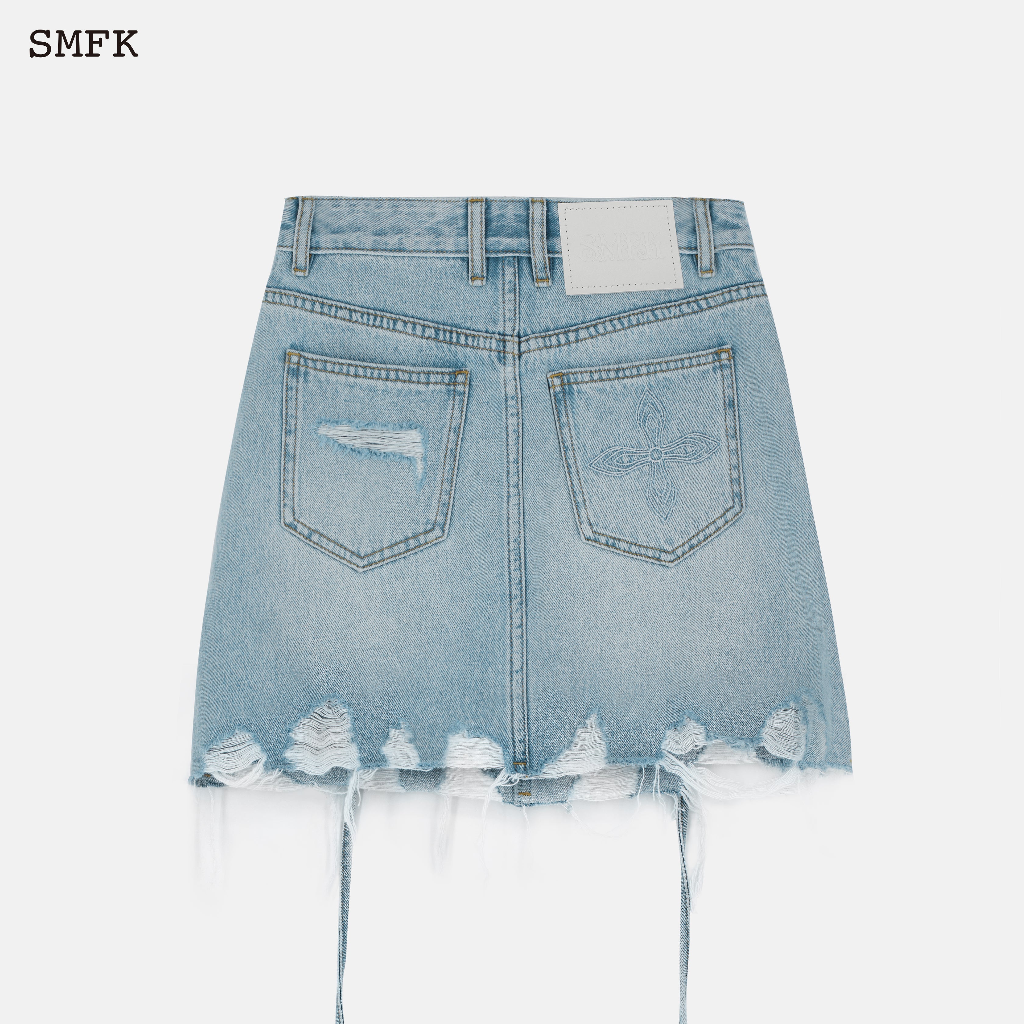 OFF-WHITE Distressed denim mini skirt | NET-A-PORTER
