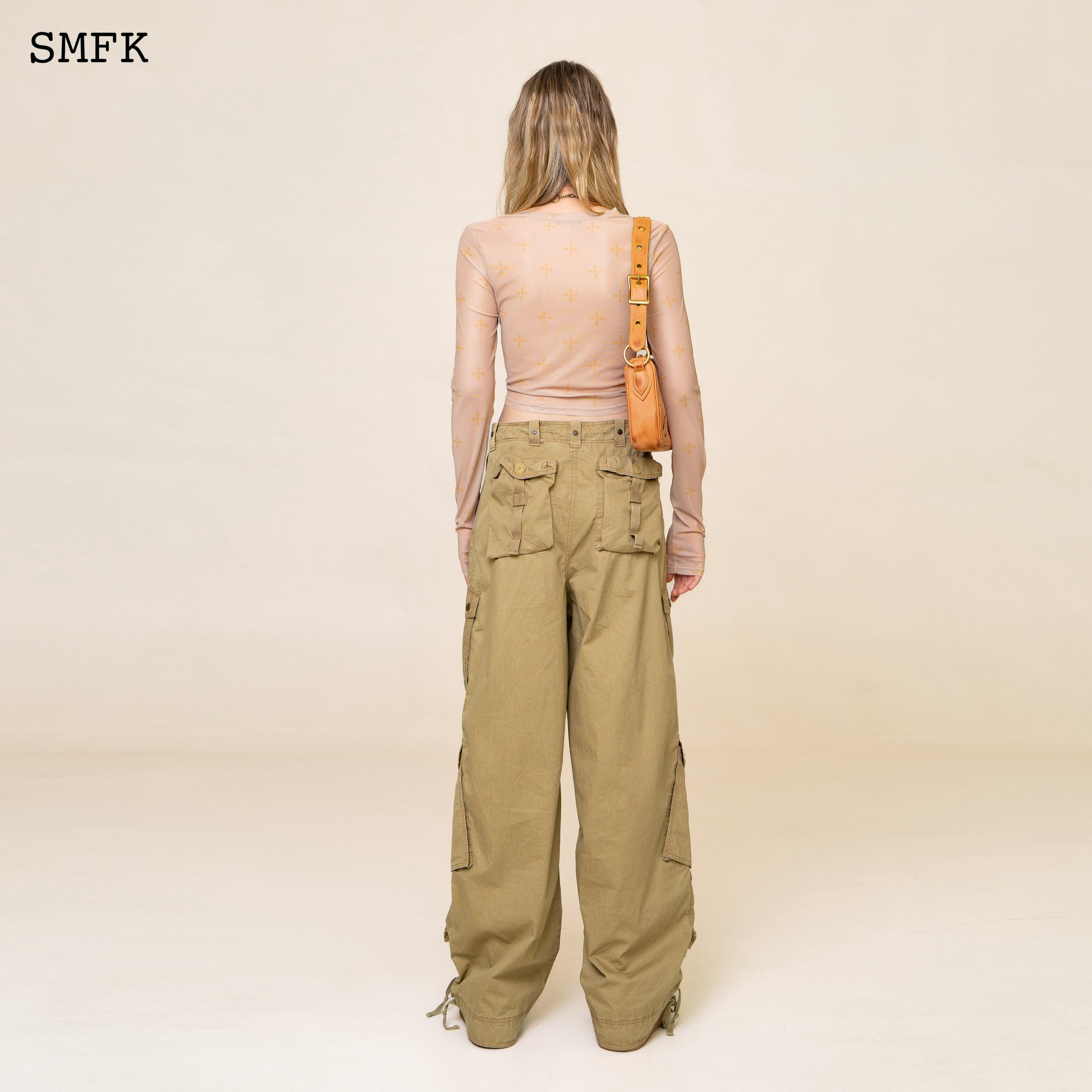 Garden Desert Mesh Tights Top In Khaki - SMFK Official