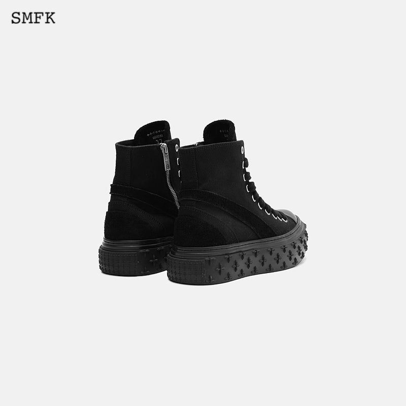 Garden retro high top skate shoe Black - SMFK Official