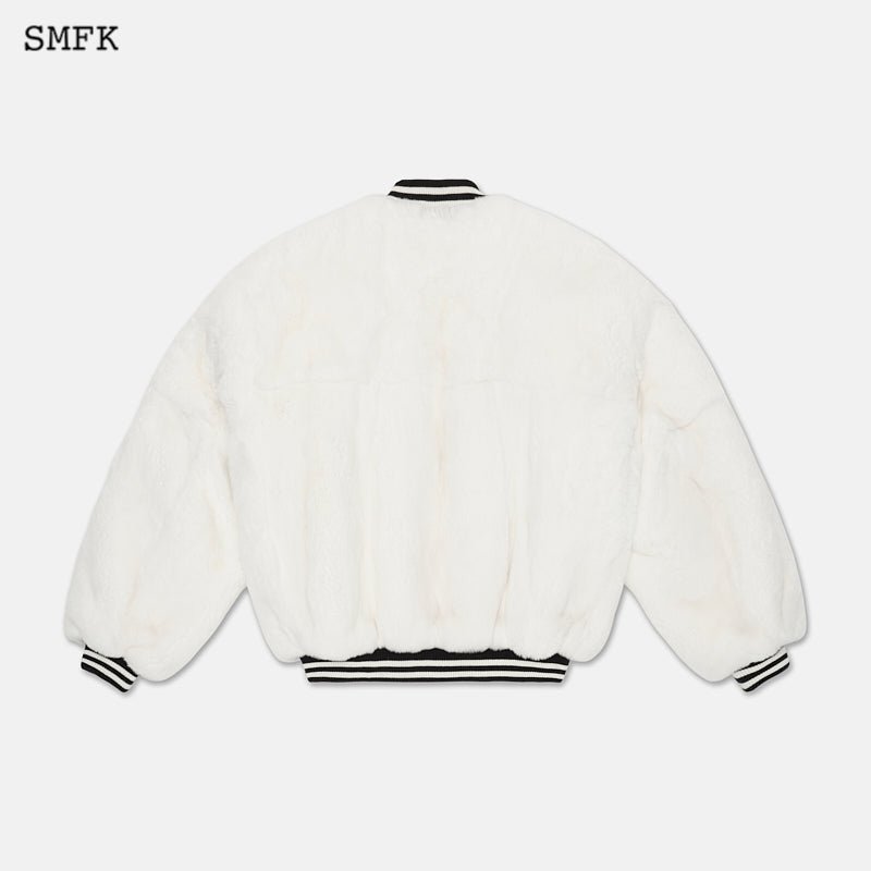 Gemini fur aviator jacket White - SMFK Official