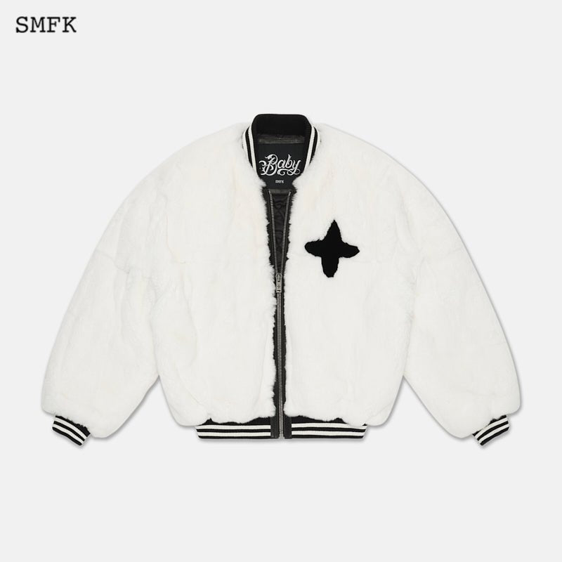 Gemini fur aviator jacket White - SMFK Official