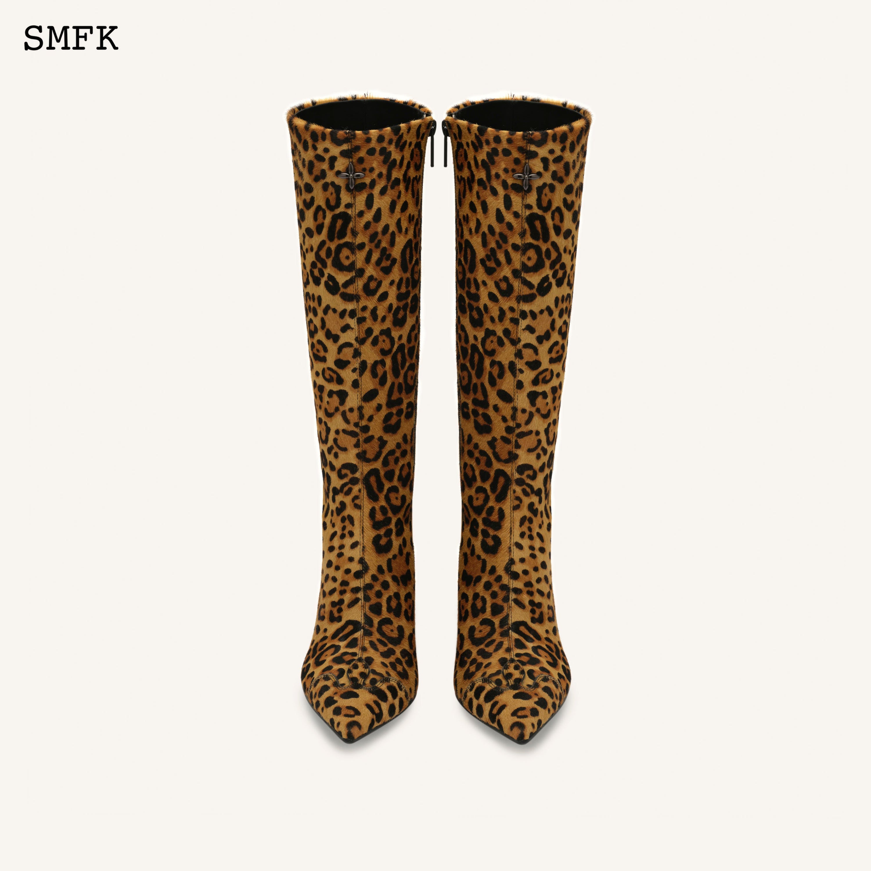 Leopard Compass Vintage Cowhide High-Boots - SMFK Official