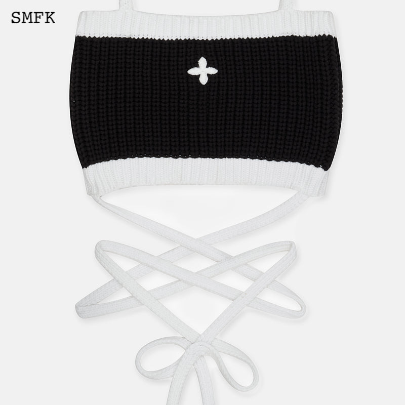 Mermaid vintage knitted camisole Black - SMFK Official