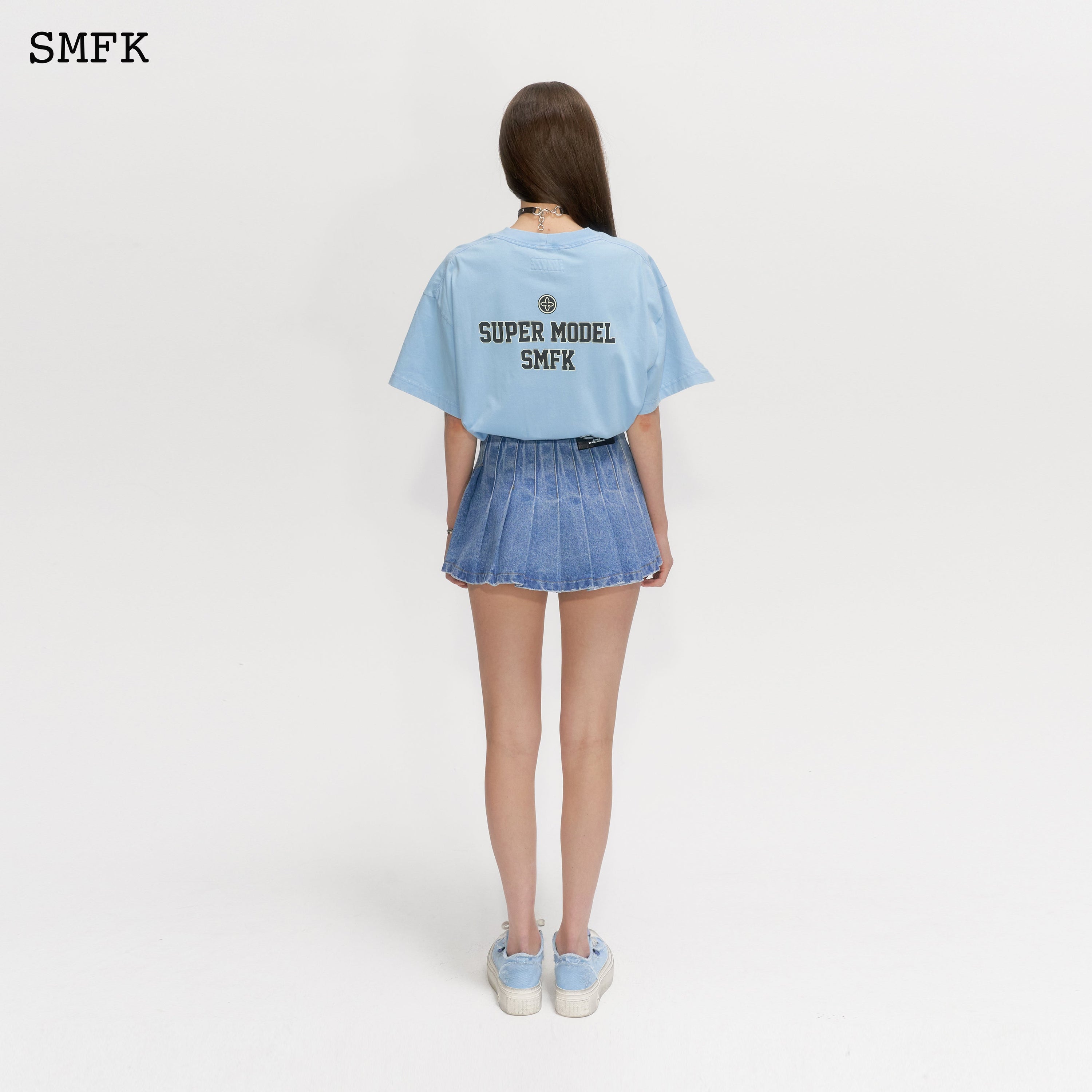 Oversized Super Model Blue T-shirt - SMFK Official