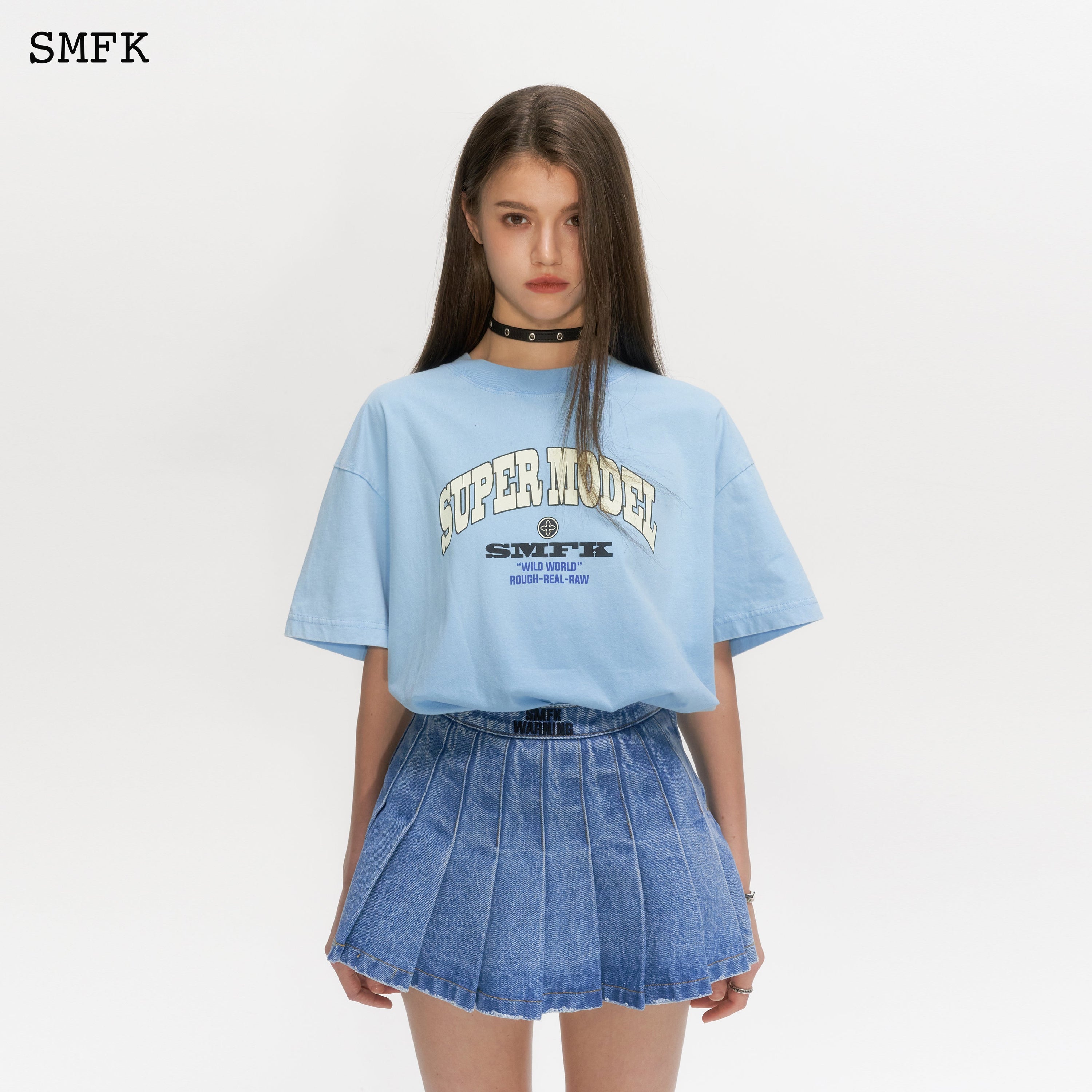 Oversized Super Model Blue T-shirt - SMFK Official