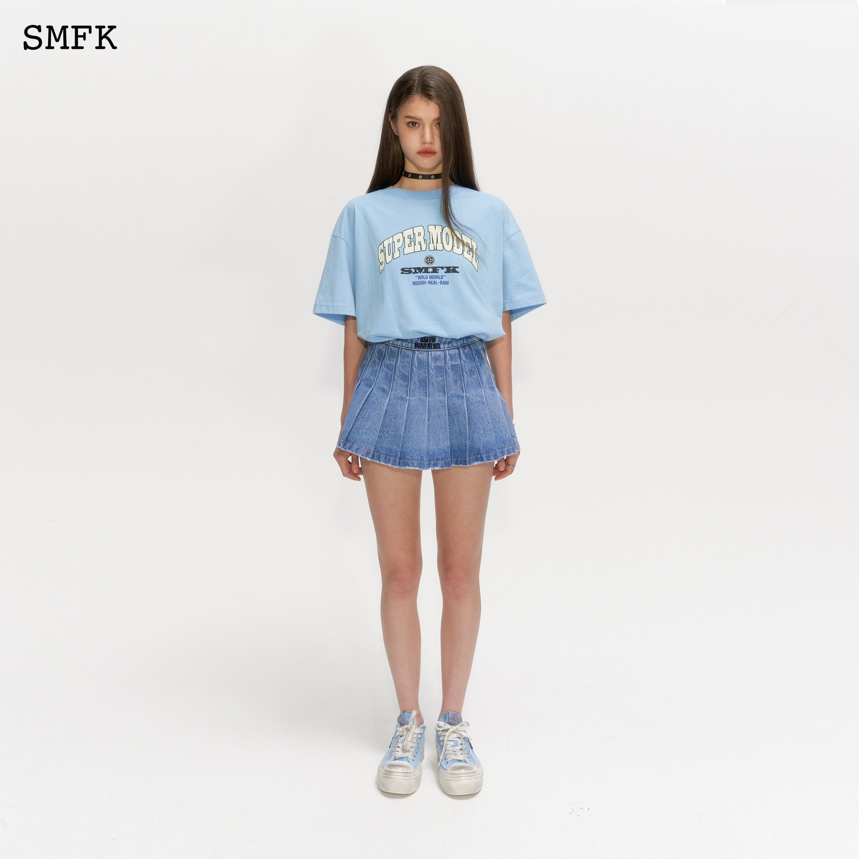 Oversized Super Model Blue T-shirt - SMFK Official