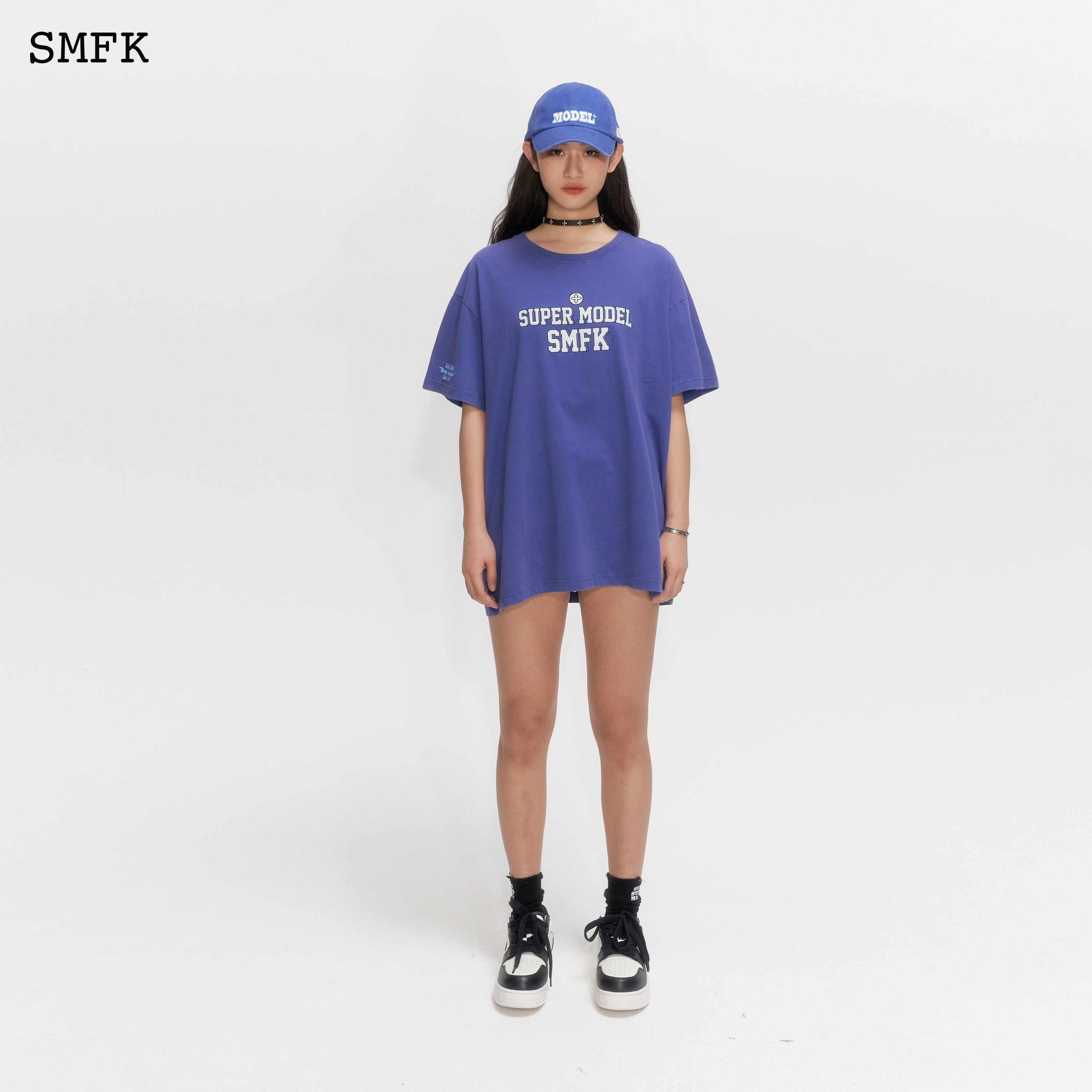 Oversized Super Model Navy T-shirt - SMFK Official