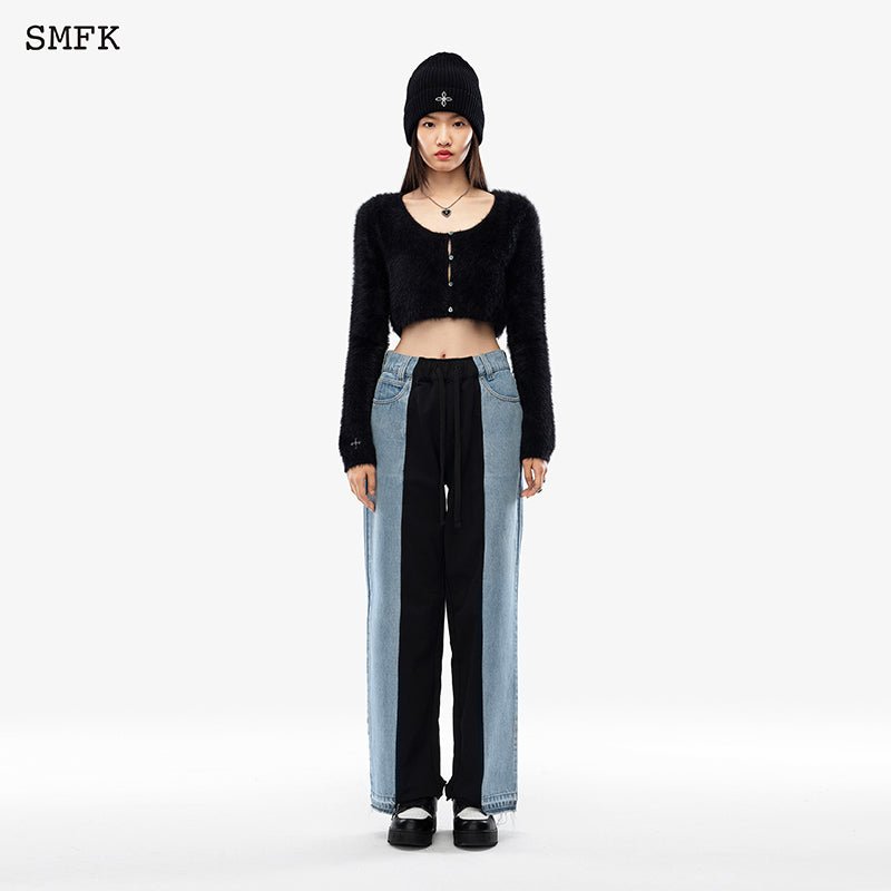 Panda Wool Short Cardigan Black|SMFK Official