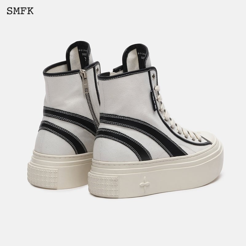 Retro College High Top Board Shoes White - SMFK Official