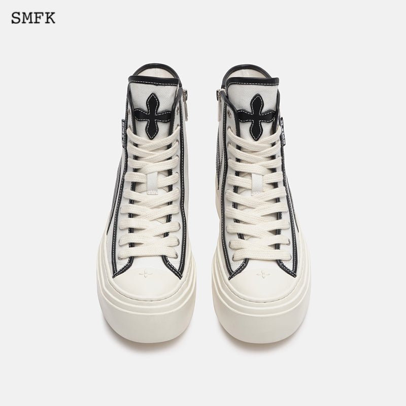 Retro College High Top Board Shoes White - SMFK Official