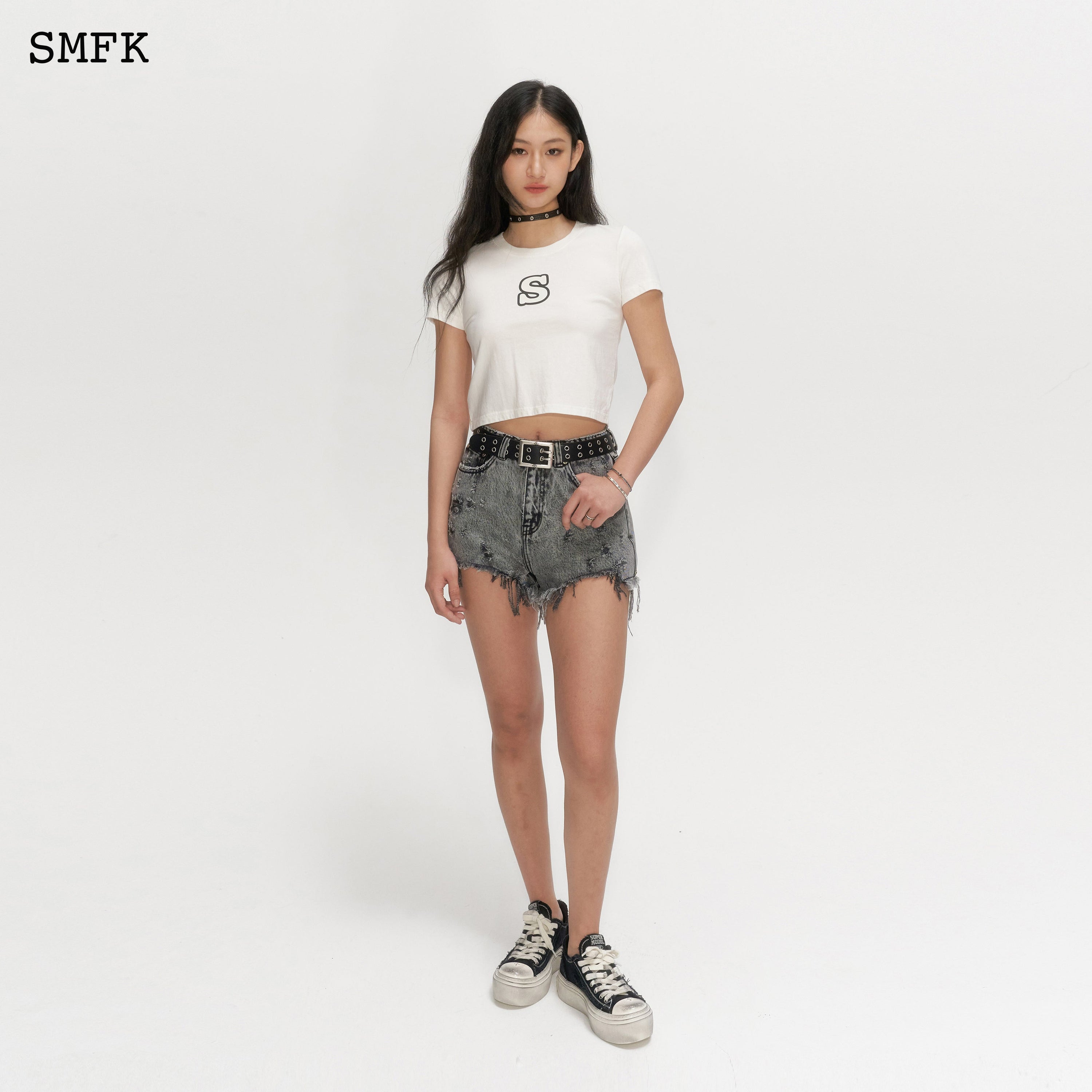 Skinny Model White Tight T-shirt - SMFK Official