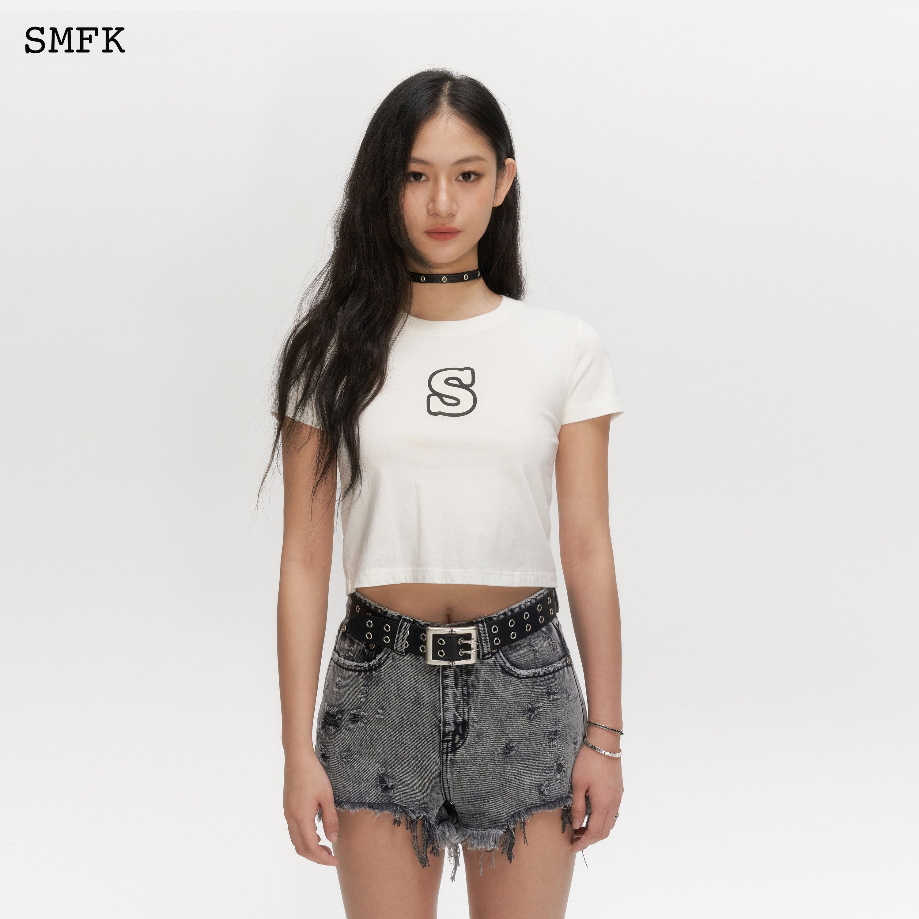Skinny Model White Tight T-shirt - SMFK Official