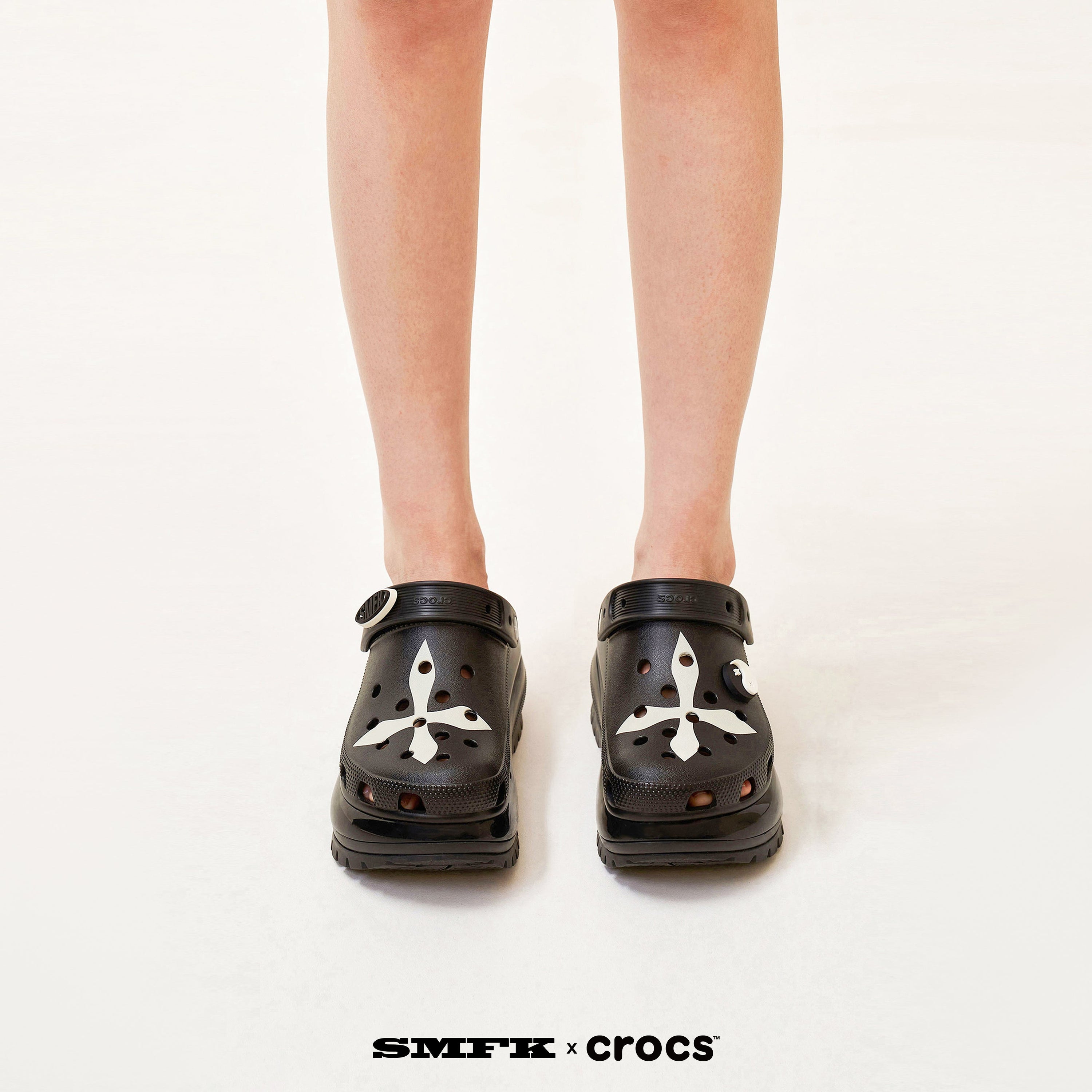 SMFK X Crocs Black And White Cross Clog Unisex - SMFK Official