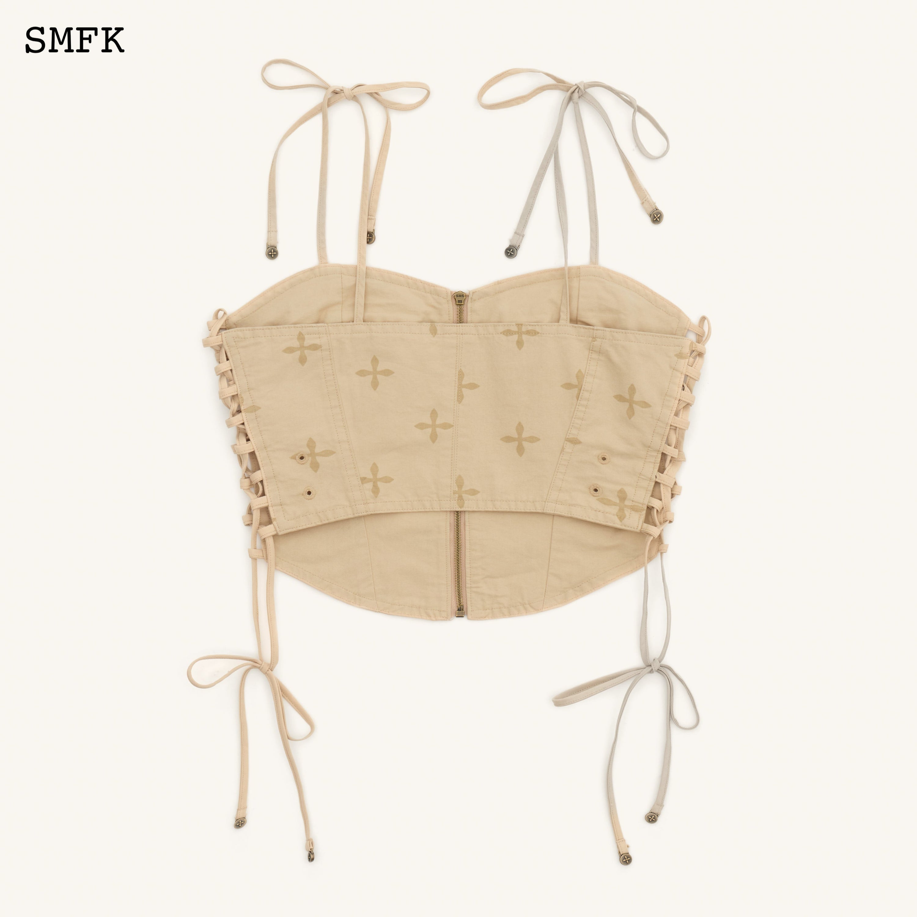 Temple Garden Paratrooper Cropped Top In Nude - SMFK Official