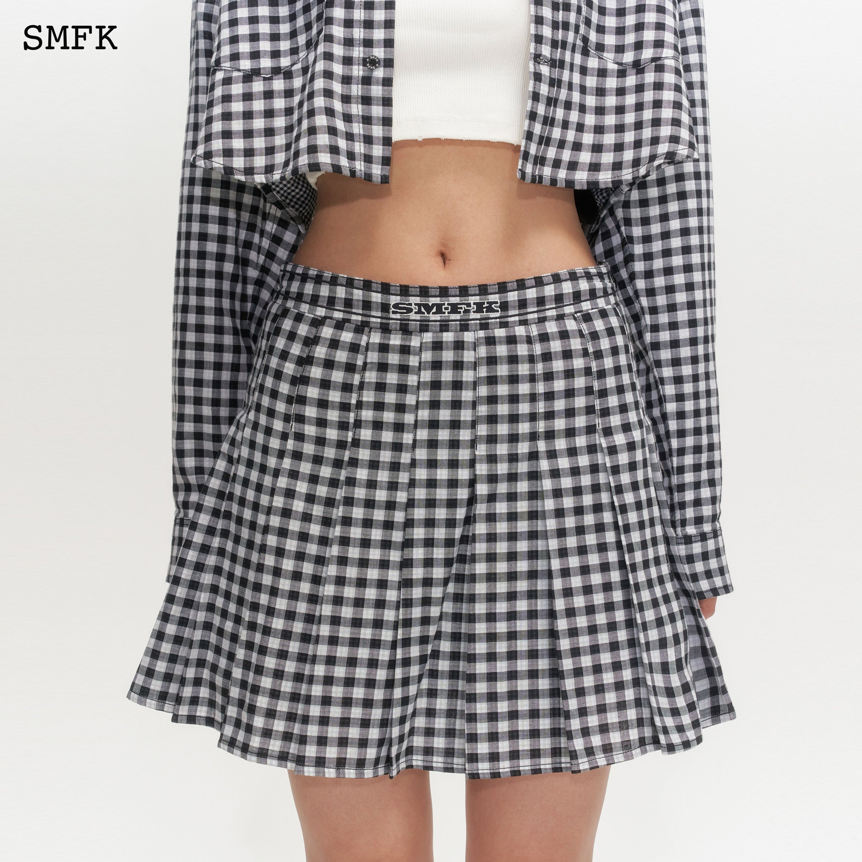 Vintage Academy Black And White Checkered Skirt - SMFK Official