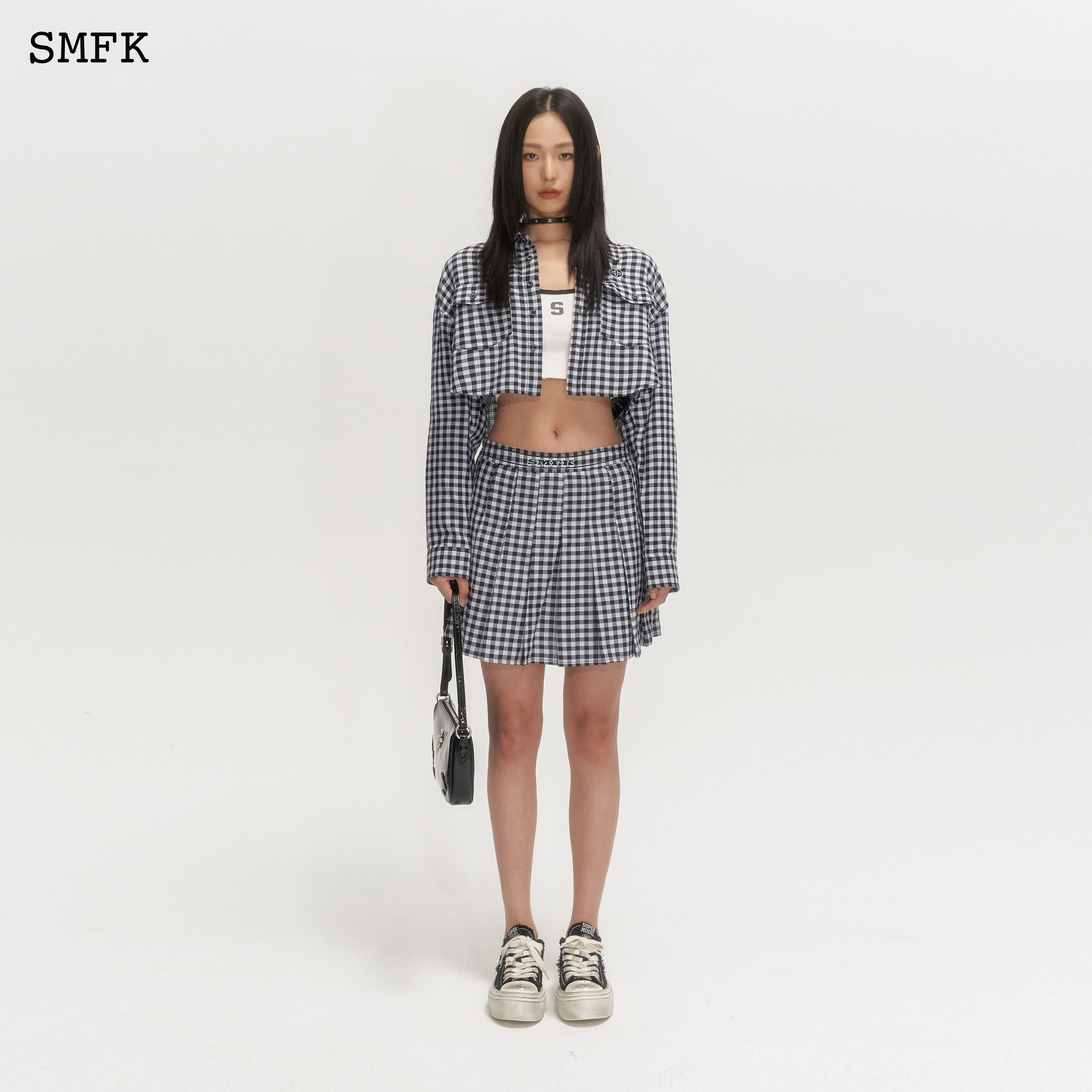 Vintage Academy Black And White Checkered Skirt - SMFK Official