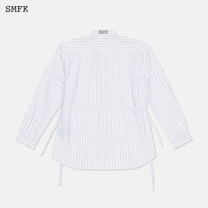 Vintage College Striped Shirt White - SMFK Official