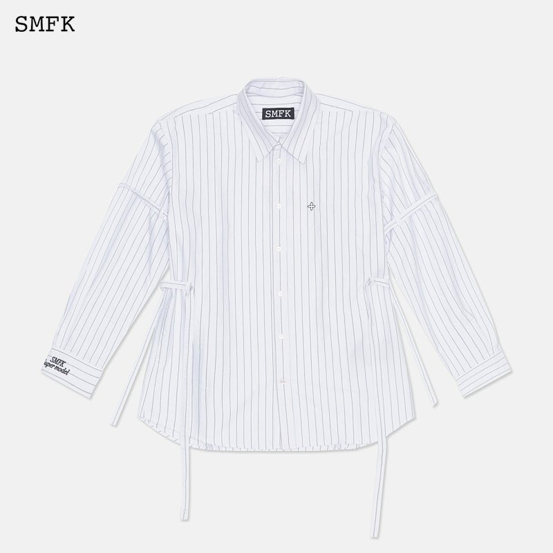 Vintage College Striped Shirt White - SMFK Official