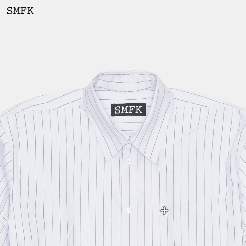 Vintage College Striped Shirt White - SMFK Official