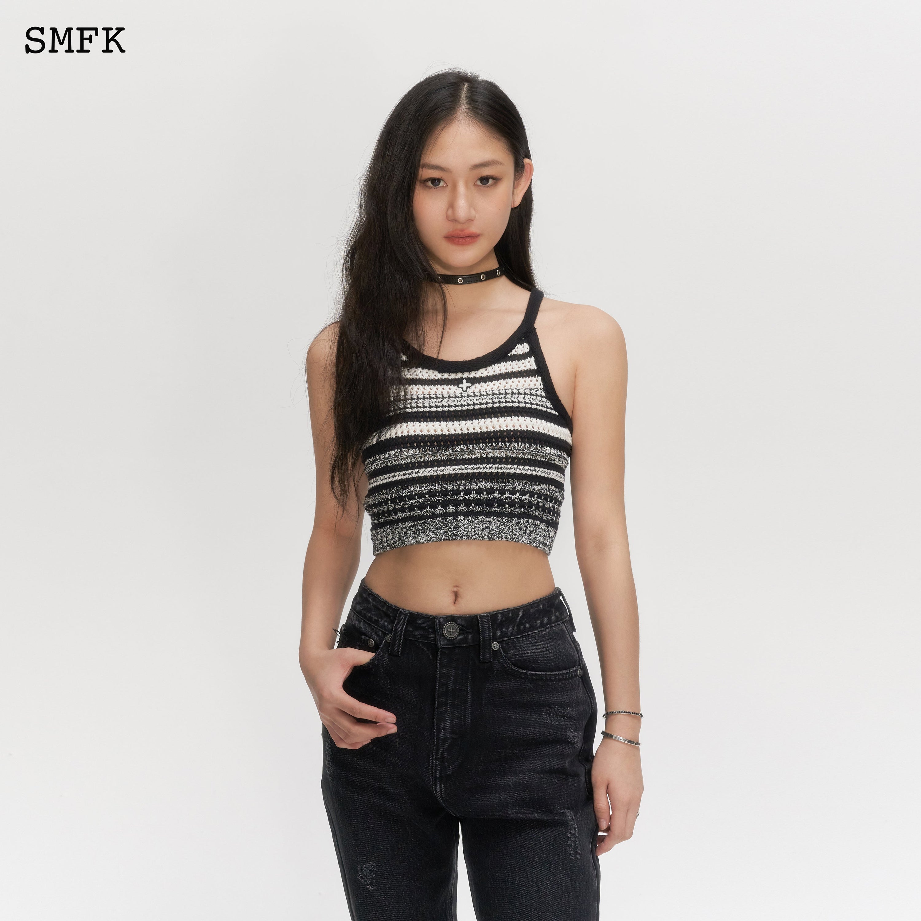 Wilderness Black And White Knitted Vest - SMFK Official